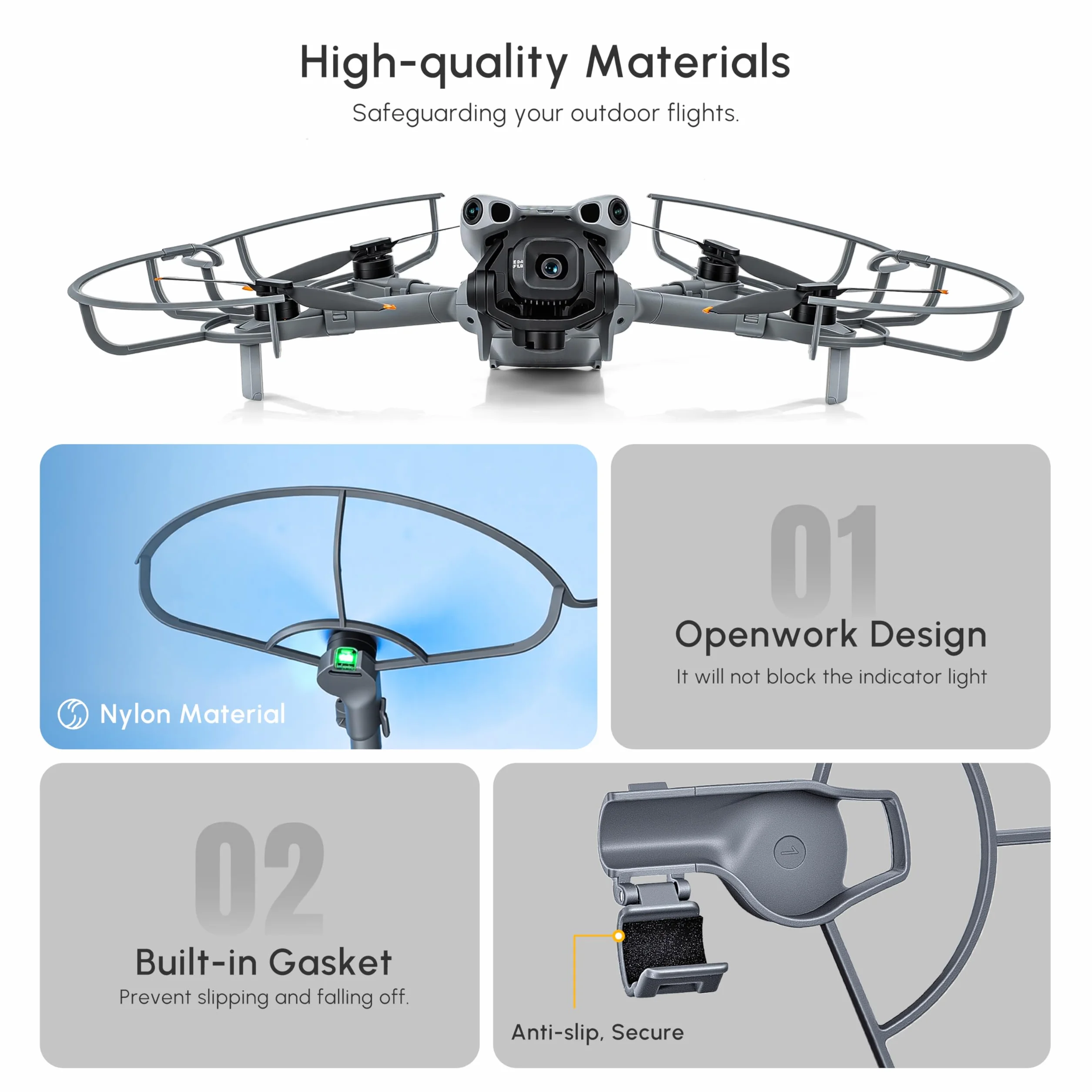 STARTRC Mini 5 Pro Propellerschützer,Flugsicherheit Anti Kollisions Propellerschutz für DJI Mini 5 Pro Zubehör Schnellverschluss(SOLO hélices)