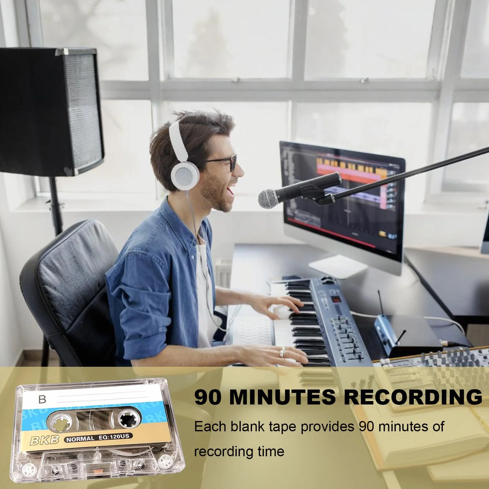 Cartuchos vacíos de audio 90 min cassette para grabaciones