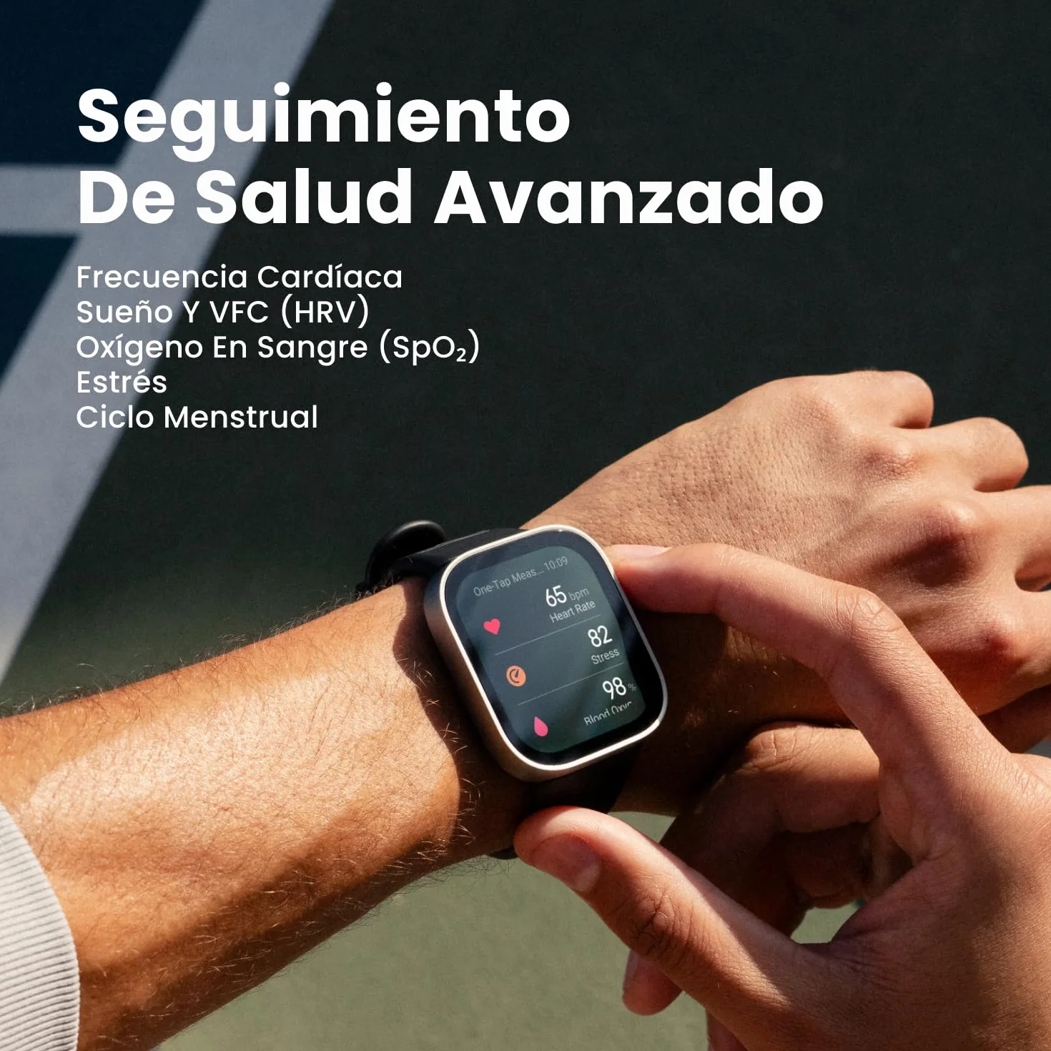 Amazfit Bip MAX 50 mm Smartwatch Reloj Inteligente, Pantalla AMOLED 2,07", hasta 20 Días, GPS & Mapas, 4 GB Almacenamiento, Entrenamiento Híbrido, 150+ Deportes, Modo HYROX, para Android y iPhone