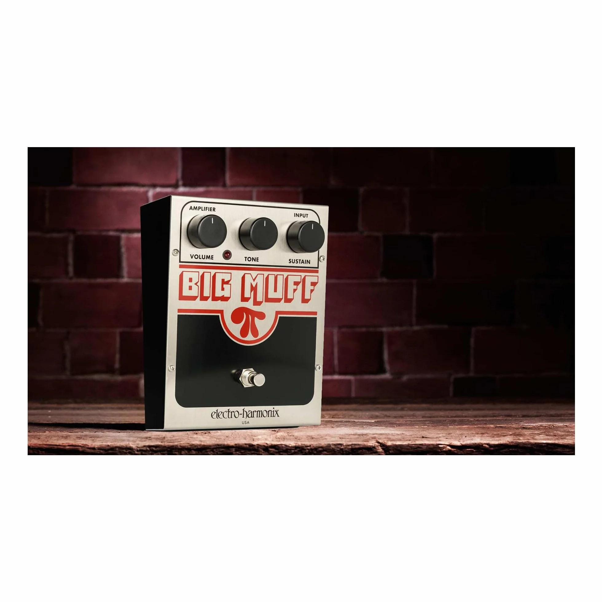 Electro-Harmonix USA Big Muff Big Muff Pi - Pedal de distorsión para guitarra, color plateado, US BM