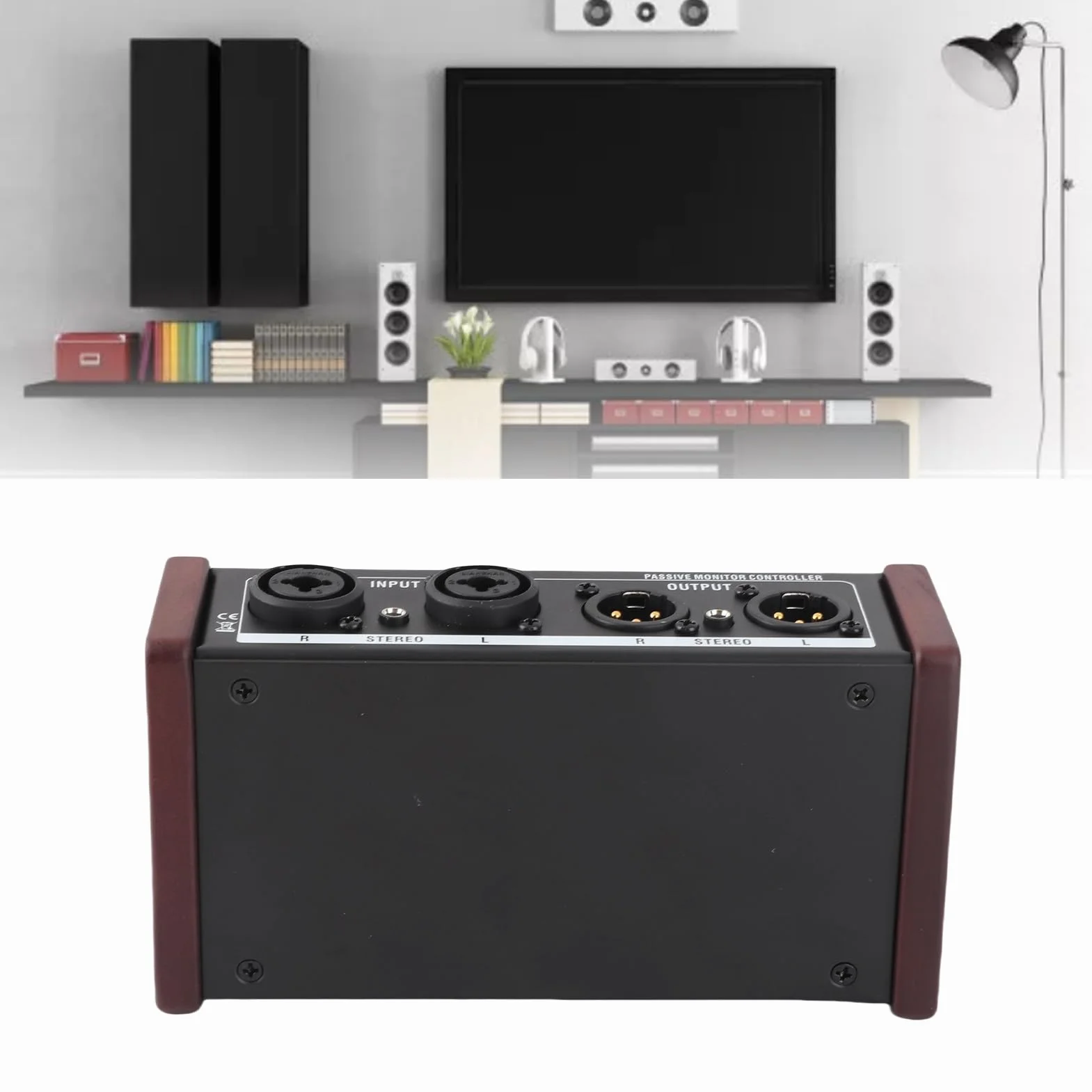 Controlador de Monitor Pasivo, Controlador de Monitor de Estudio Pasivo con Interfaz XLR Y 3,5 Mm Perilla de Volumen Grande Control de Silencio Controlador de Volumen Estéreo Pasivo
