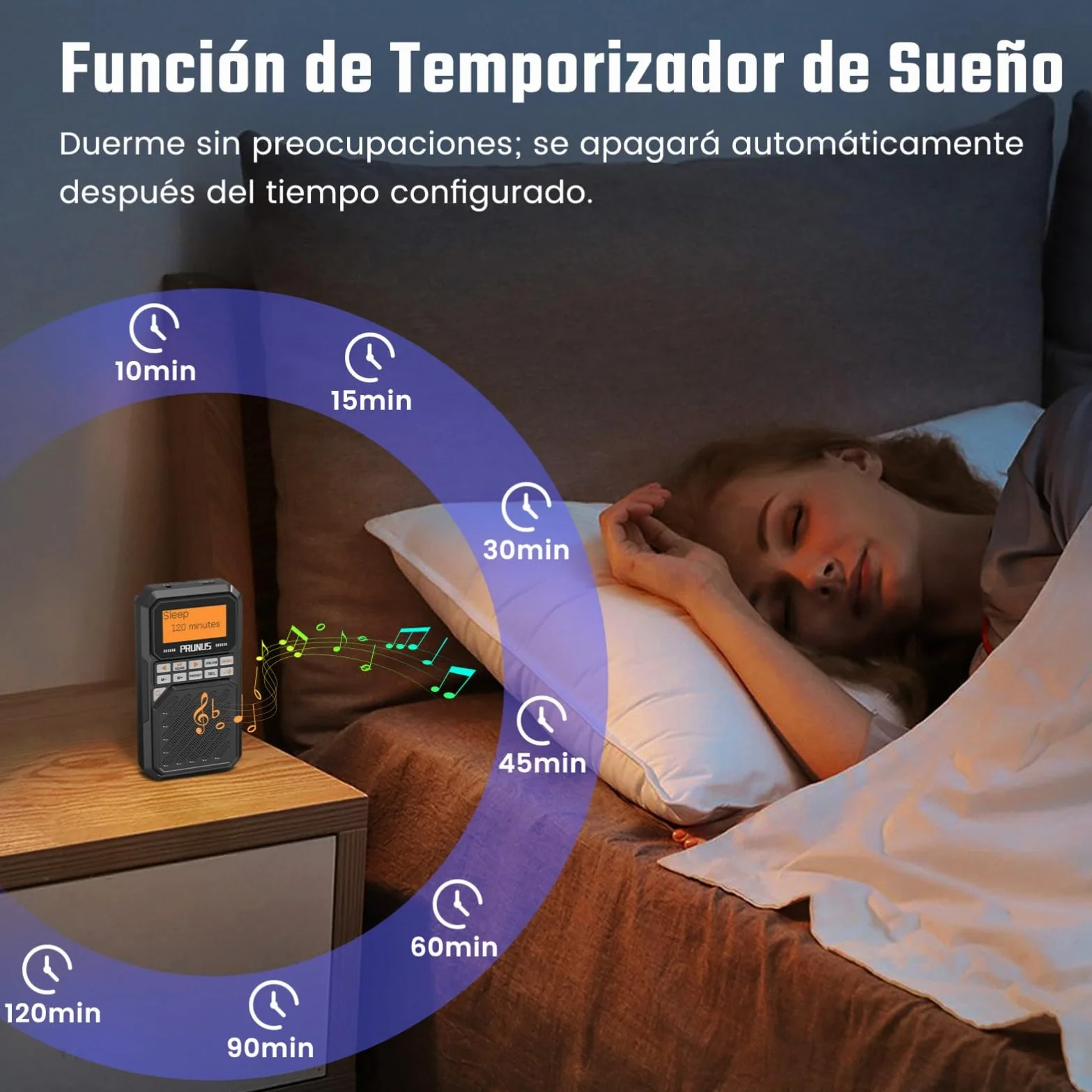 PRUNUS J-525 Mini Radio de Bolsillo Admite Conexión de Auriculares Bluetooth,Am FM Radios Digital con Preajuste Manuales, Radio Portatil Pequeña Recargable de 2500mah, Altavoz Tarjeta TF/Bluetooth.