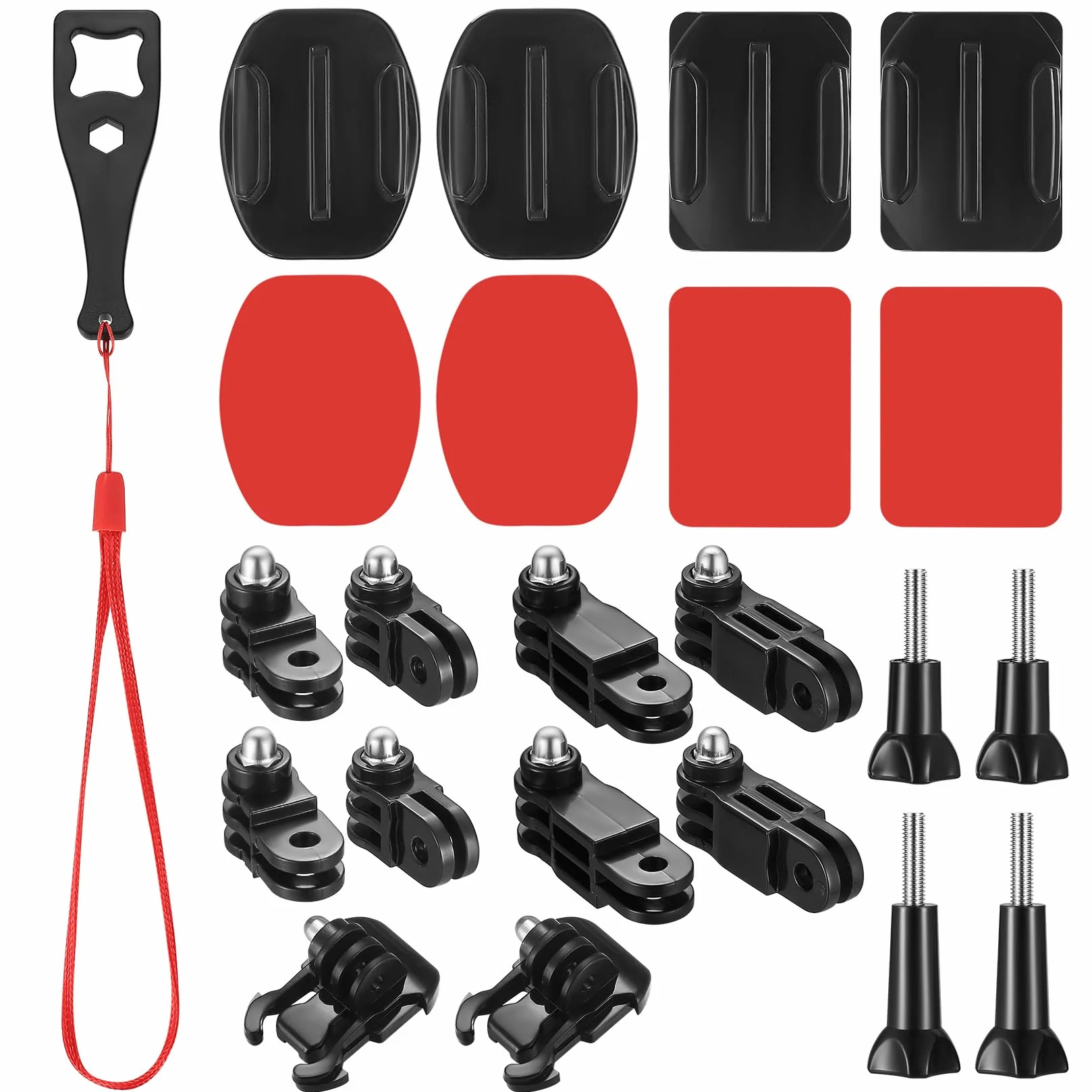 12-in-1 Adhesivos Soporte para GoPro Soportes Pegatinas Plano y Curvo, Soporte para Aasco de Cámara Kit, Soporte Camara Accion Casco para GoPro Hero Session 4/3/3+/2 dji Osmo Cámaras de Acción