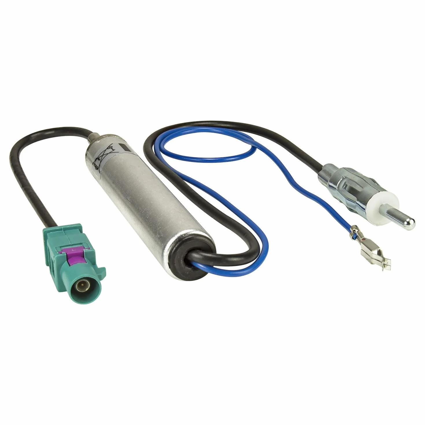 tomzz Audio 1503-004 Adaptador de Antena Fakra con alimentación Fantasma Compatible con Audi Citroen Fiat Peugeot Seat Skoda Opel VW a DIN