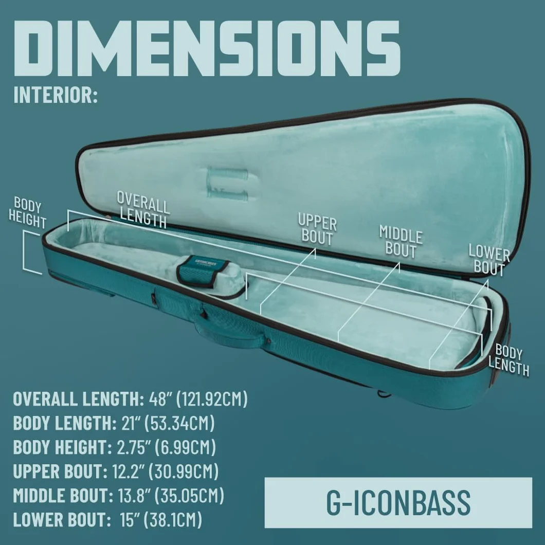Gator Cases Icon Series Gig Bag Premium Resistente a la Intemperie para Bajos con Cremallera TSA; Negro (G-ICONBASS)