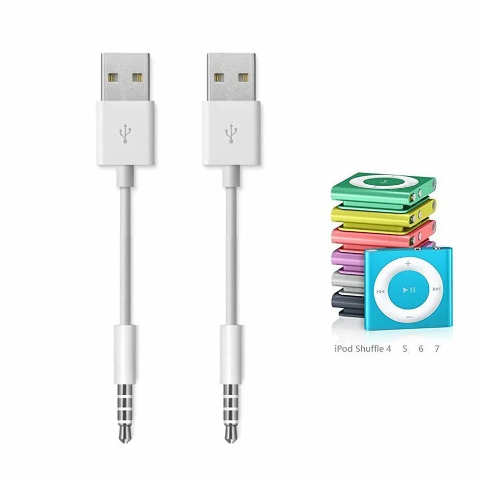 Cable de carga para iPod Shuffle Cable USB de sincronización de datos 3,5 mm macho AUX macho a USB Cable adaptador para iPod Shuffle 3nd 4 5th 6th