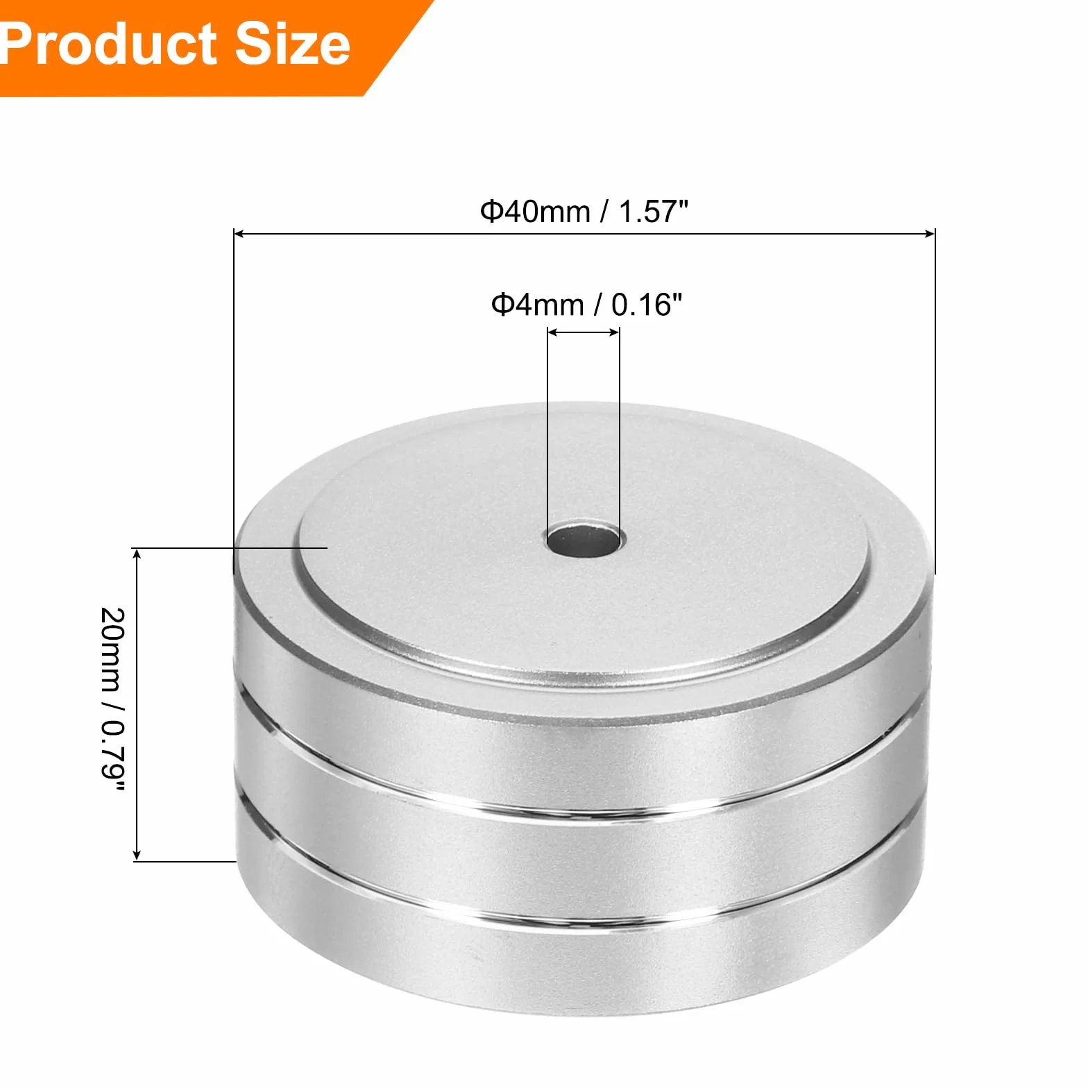 QUARKZMAN 4 Pcs Almohadilla De Aislamiento Para Subwoofer, 40x20mm Patas De Aislamiento Para Altavoces Púas De Aislamiento Para Altavoces Almohadilla De Aislamiento, Tornillos M4 Plateados