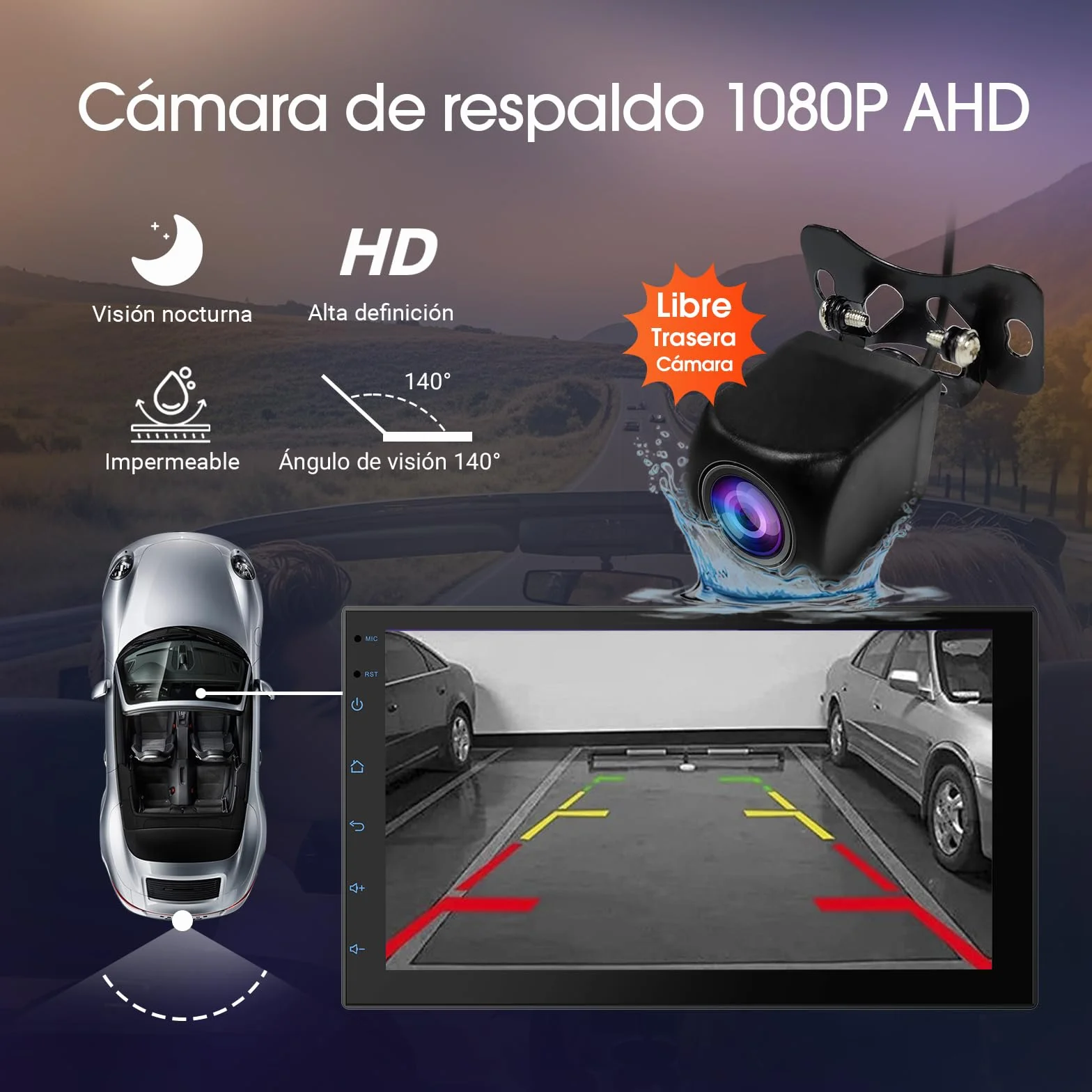 Haudio Radio de Coche 2 DIN, Pantalla Táctil de 7 Pulgadas con CarPlay Inalámbrico & Android Auto, Soporta Control por Voz/FM/Mirror Link/AUX/Navegación GPS/Bluetooth 5.2 Sin Cámara 2+ 32GB