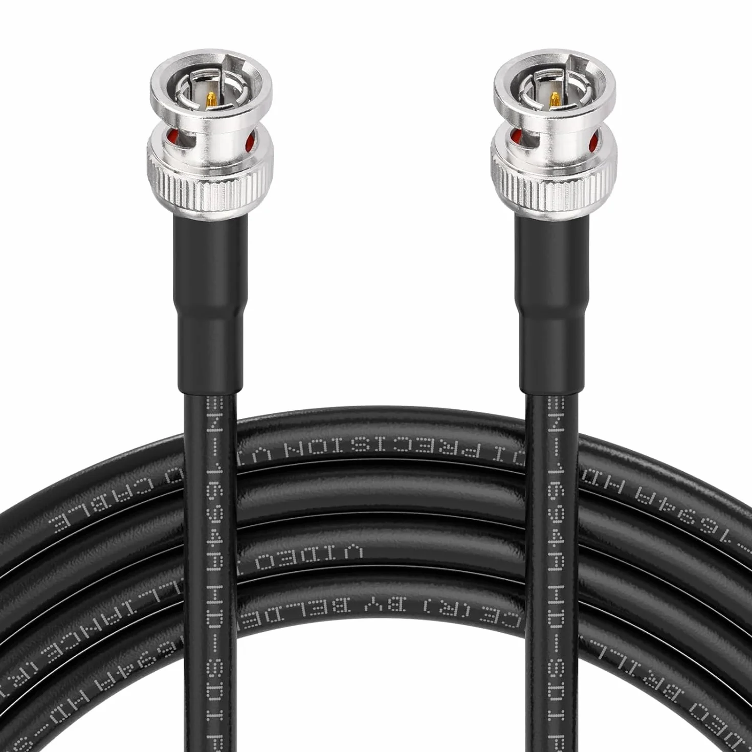Superbat Cable SDI BNC 3G/6G/12G 1m, Belden 1694A Negro 75ohm Macho a Macho, Cable Corto Latiguillo para Cámara de Transmisión Videocámara Profesional Convertidor Soporta 4K/8K/12G-SDI (Dual Link)