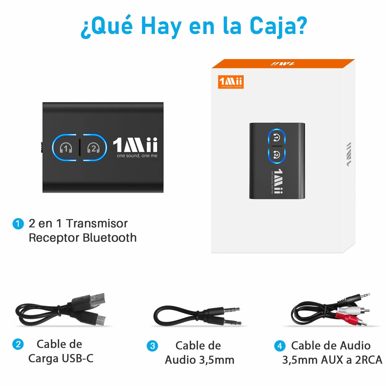 1Mii ML300 Transmisor Receptor Bluetooth 5.3 para TV, Adaptador Bluetooth Audio Jack 3.5mm AUX aptX LL/AD/HD, Dual Link, Música HiFi para PC/Auriculares/Estéreo/Coche/Altavoces/Avión