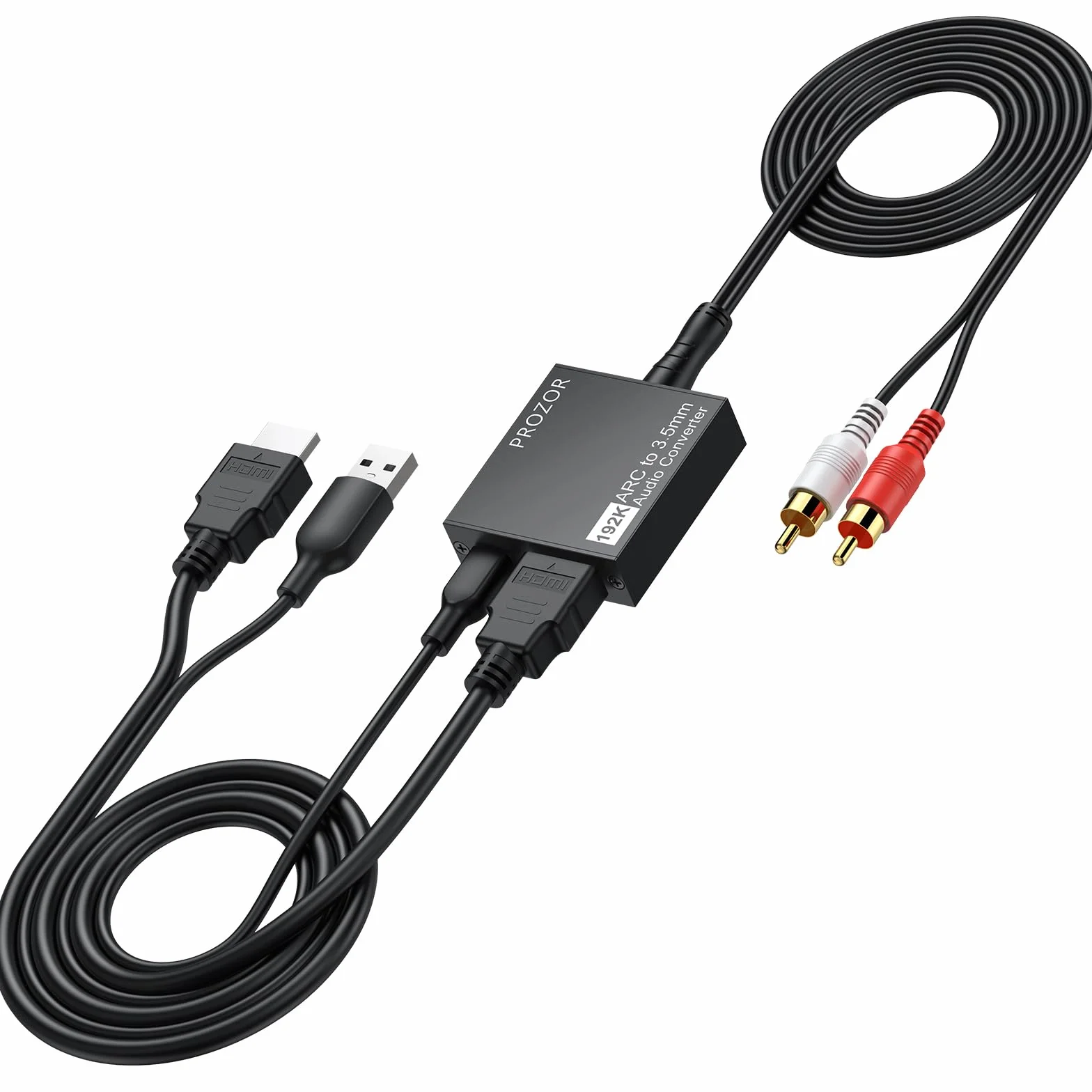 PROZOR Extractor de Audio HDMI ARC a 3,5mm Estéreo Convertidor ARC a Jack para TV Adaptador con Caja Metálica