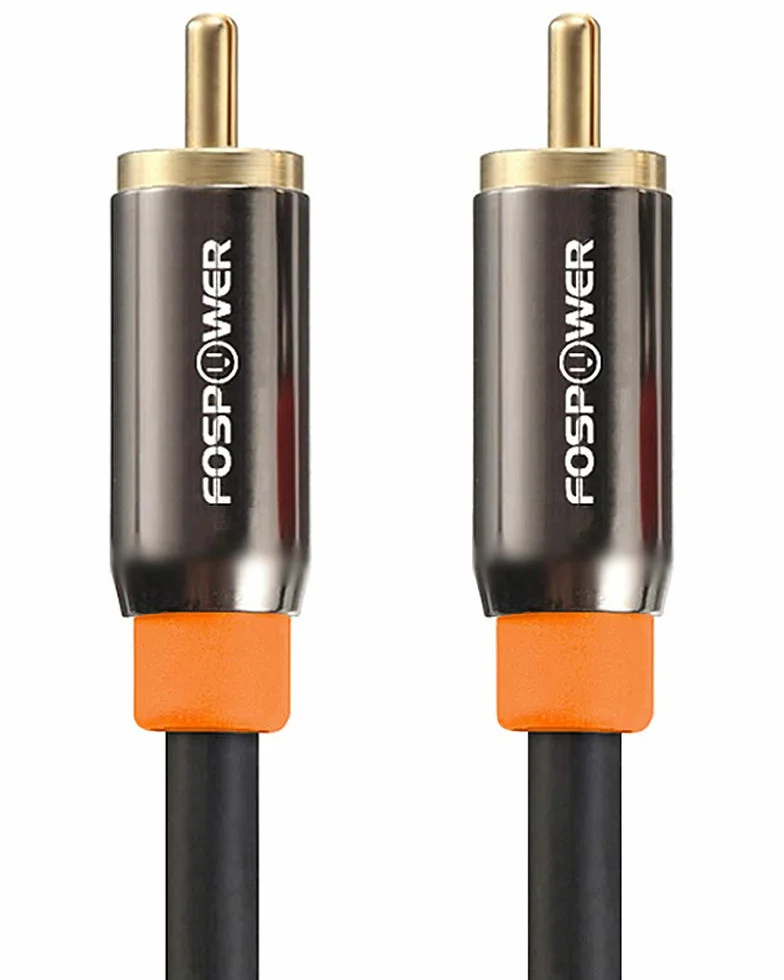 FosPower Cable RCA Audio 90cm Macho a Macho 24K Oro Chapado S/PDIF Coaxial Digital
