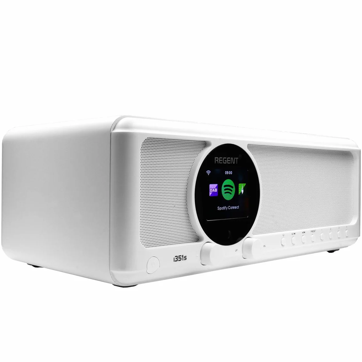 Ferguson - Radio por Internet Dab+ Wi-Fi - Regent i351s Spotify Connect/AUX/USB/Bluetooth - Radio multibanda: Altavoz, Hi-Fi, FM - Doble Alarma, Mando a Distancia - IN/out único - Bluetooth (Blanco)