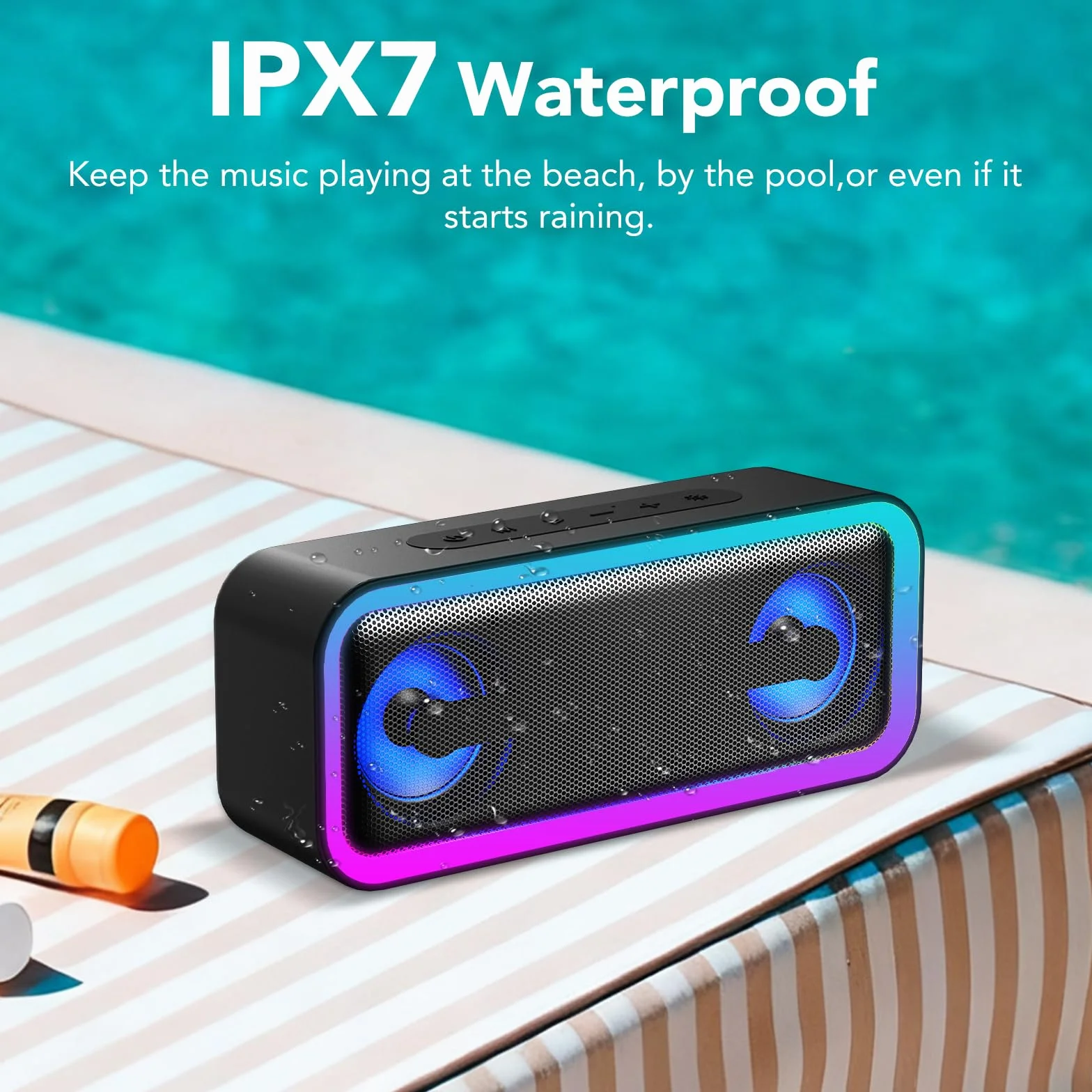 Altavoz Bluetooth 40W Portátil IPX7 TWS RGB 30H