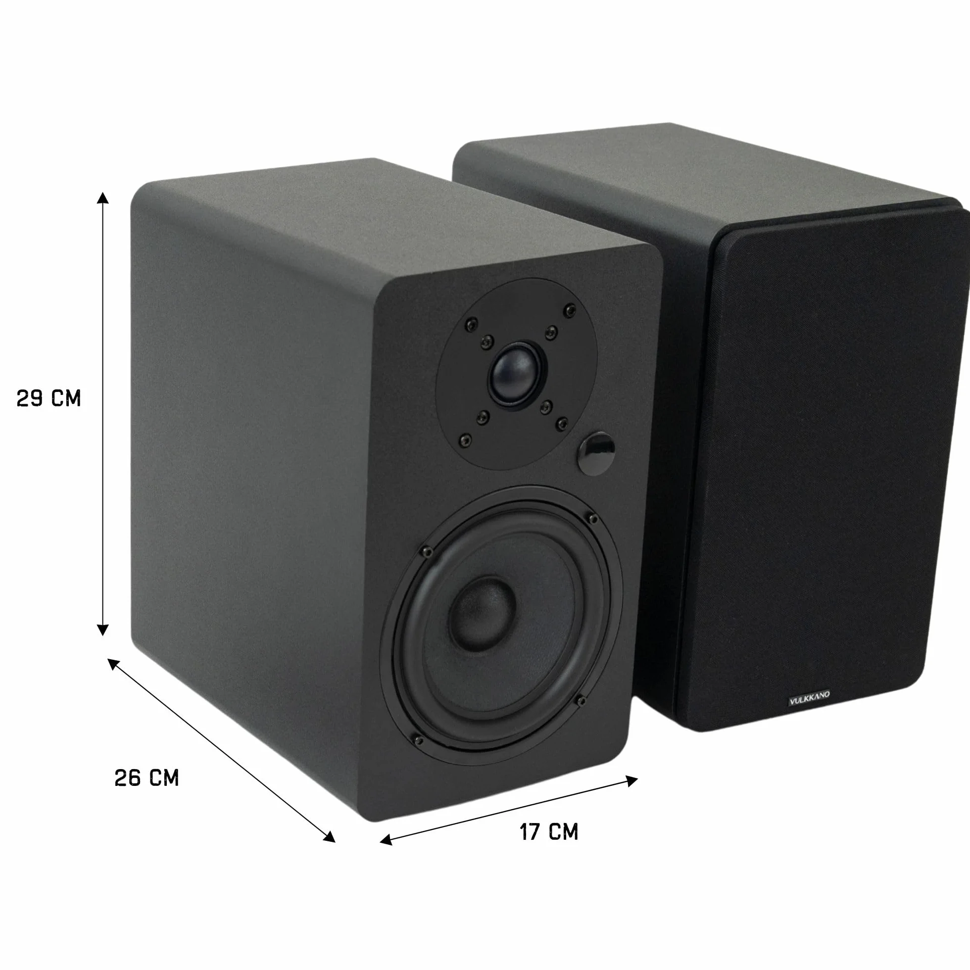 VULKKANO A5 ARC MKII Altavoces Autoamplificados con Woofer de 5.25", Bluetooth 5.0, HDMI ARC, Optica, RCA, USB, con Salida Subwoofer, Altavoces para la TV con Diseño Elegante, Color Negro