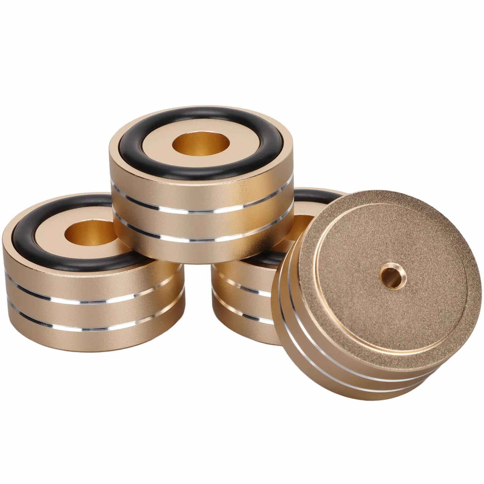 Almohadillas con Púas para Altavoz, 4 Piezas SP4010 Pie de Soporte con Púas para Aislamiento de Altavoz 40x20 Mm Alfombrillas con Púas para Altavoz de de Aleación de Aluminio,
