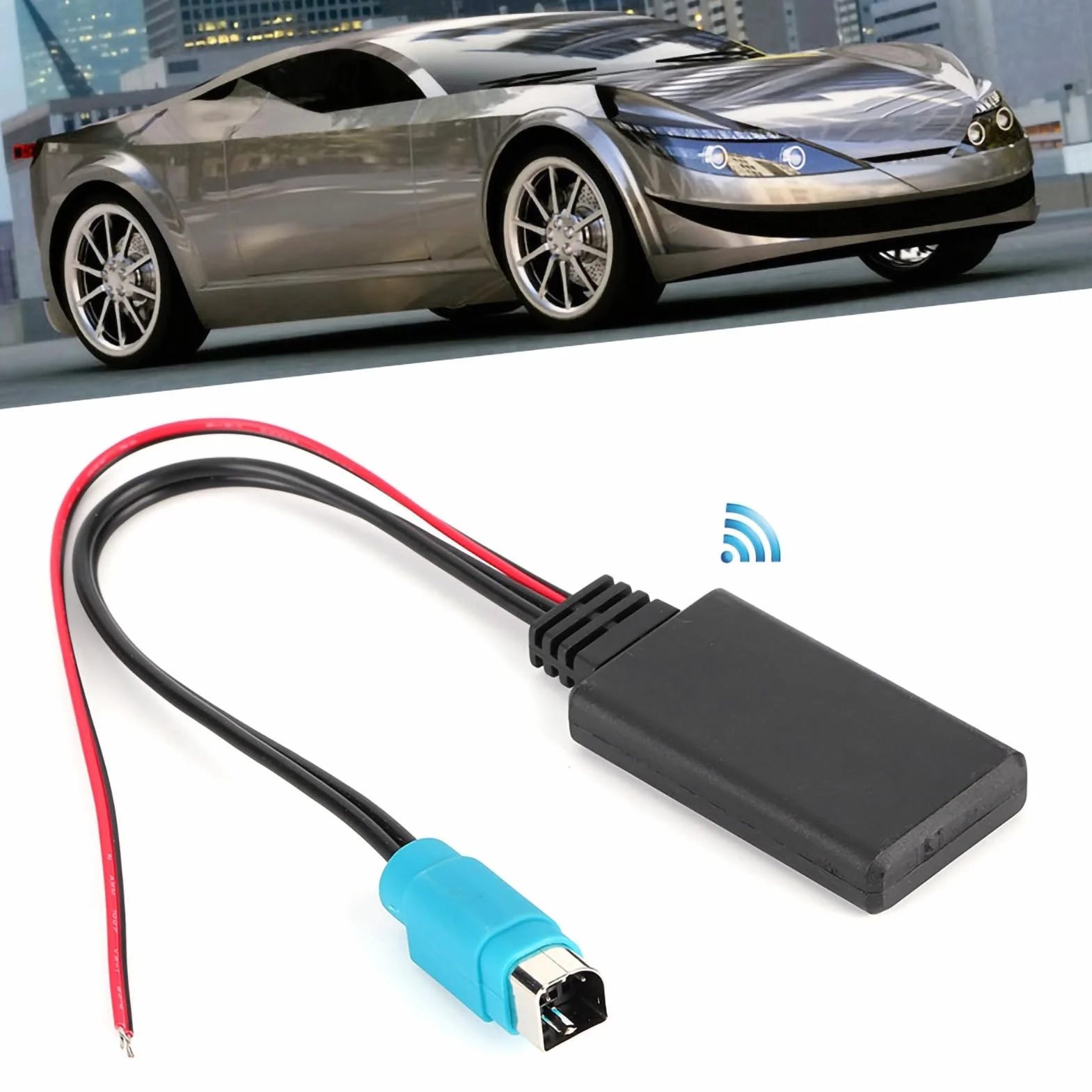 Interface Kce-400Bt Poste Alpine Akozon Cable Adaptador de Audio para Automóvil Adaptador Bluetooth AUX Cable de Audio Inalámbrico para Modelos 2009 de Velocidad Completa