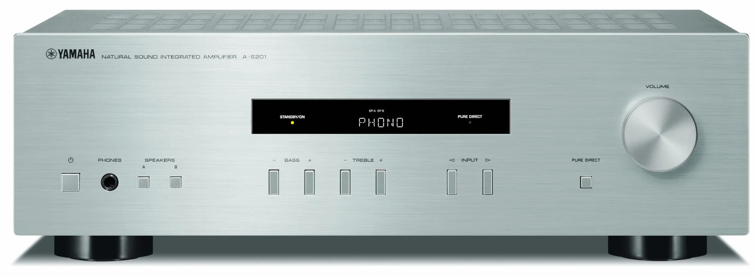Yamaha A-S201 - Amplificador Hi-Fi estéreo de 100 W, plateado