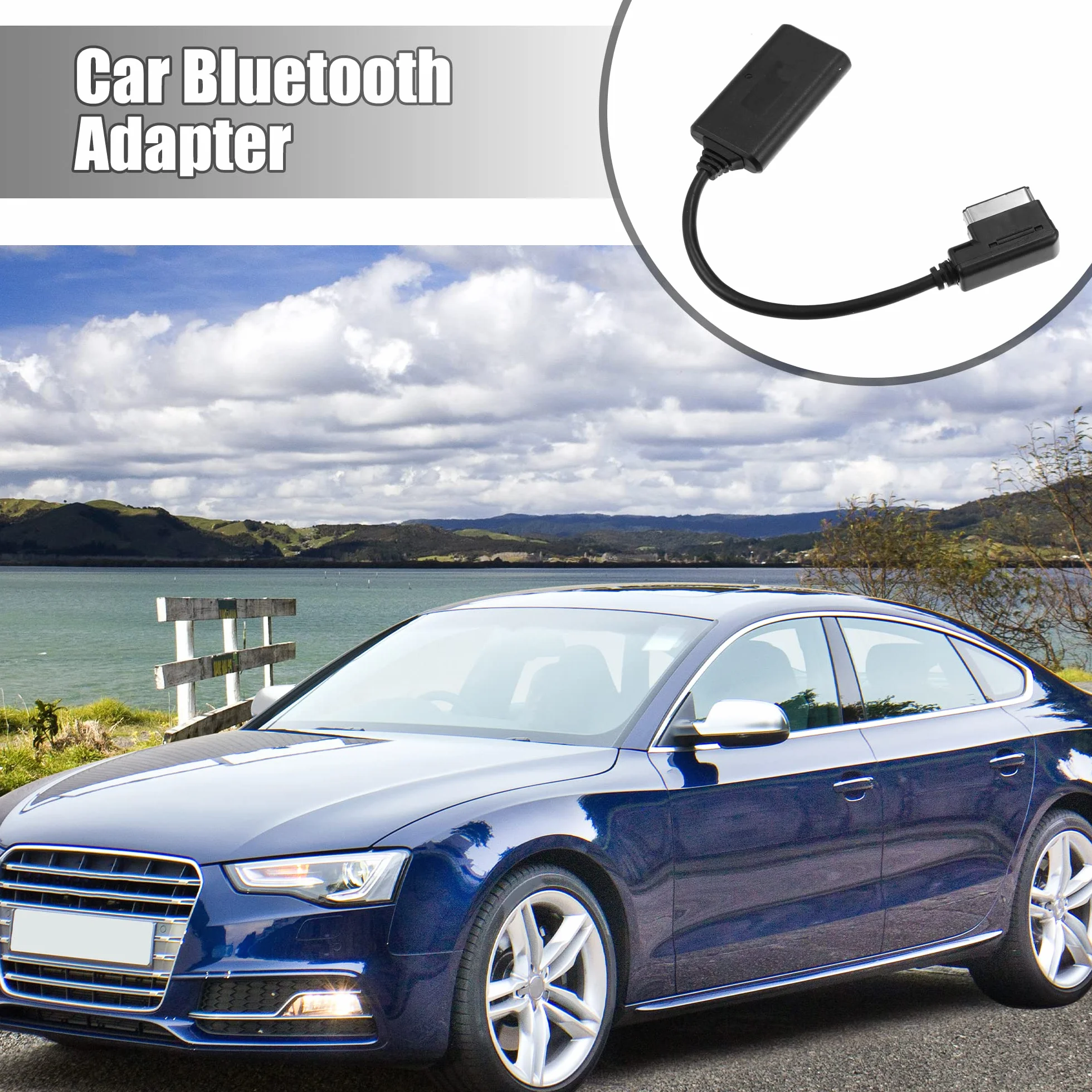 QUARKZMAN Adaptador Bluetooth para Coche Inalámbrico Cable AUX Radio Adaptador Interfaz de Audio Música para Audi Q5 A5 A7 R7 S5 Q7 A6L A8L A4L AMI MMI 2010-2024 ABS Black Sustituto