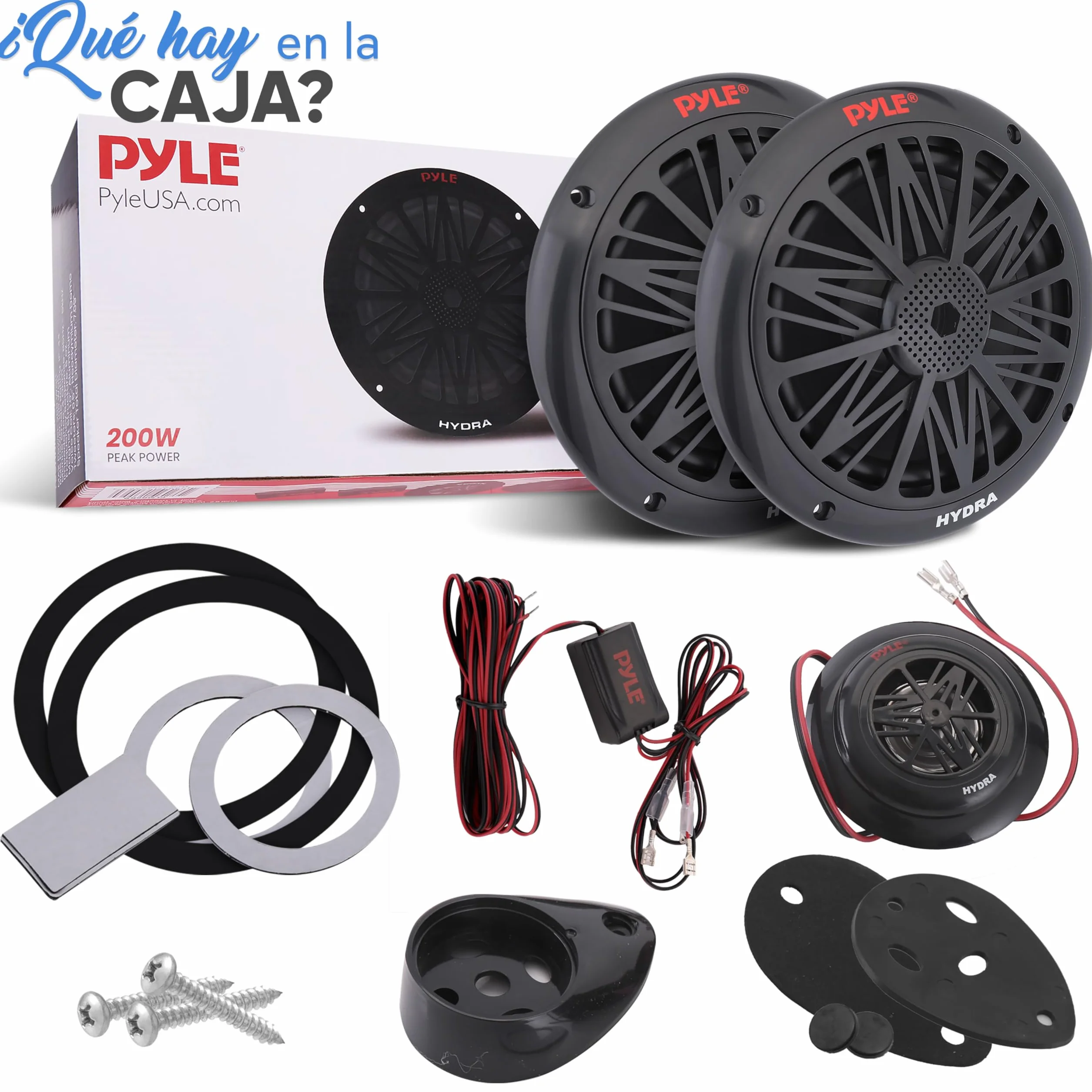 Pyle par de altavoces marinos de 6.5", 600W, resistentes al agua y a la intemperie