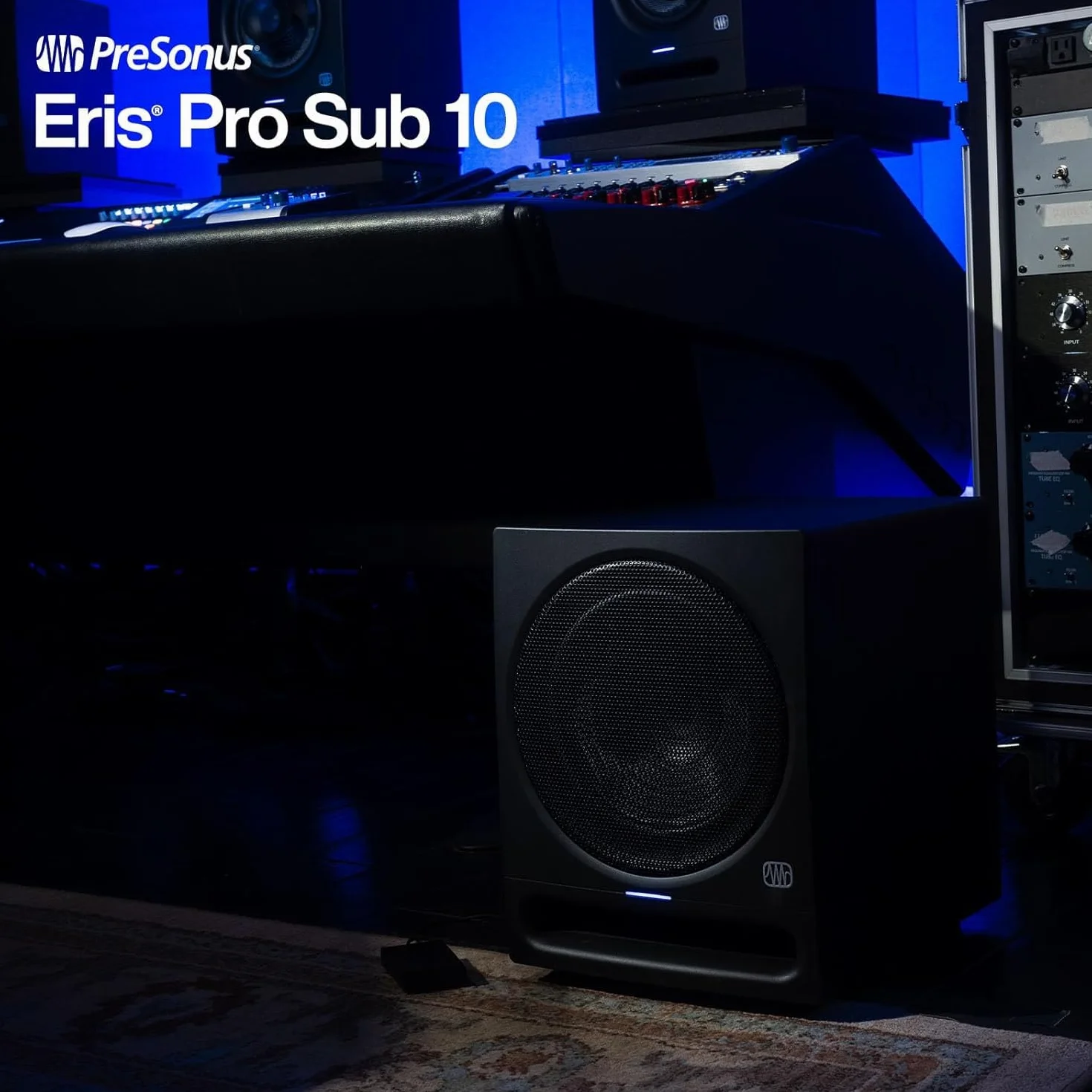 PreSonus Eris Pro Sub 10 — Subwoofer de estudio activo de 10 pulgadas con proyección frontal, incluye pedal