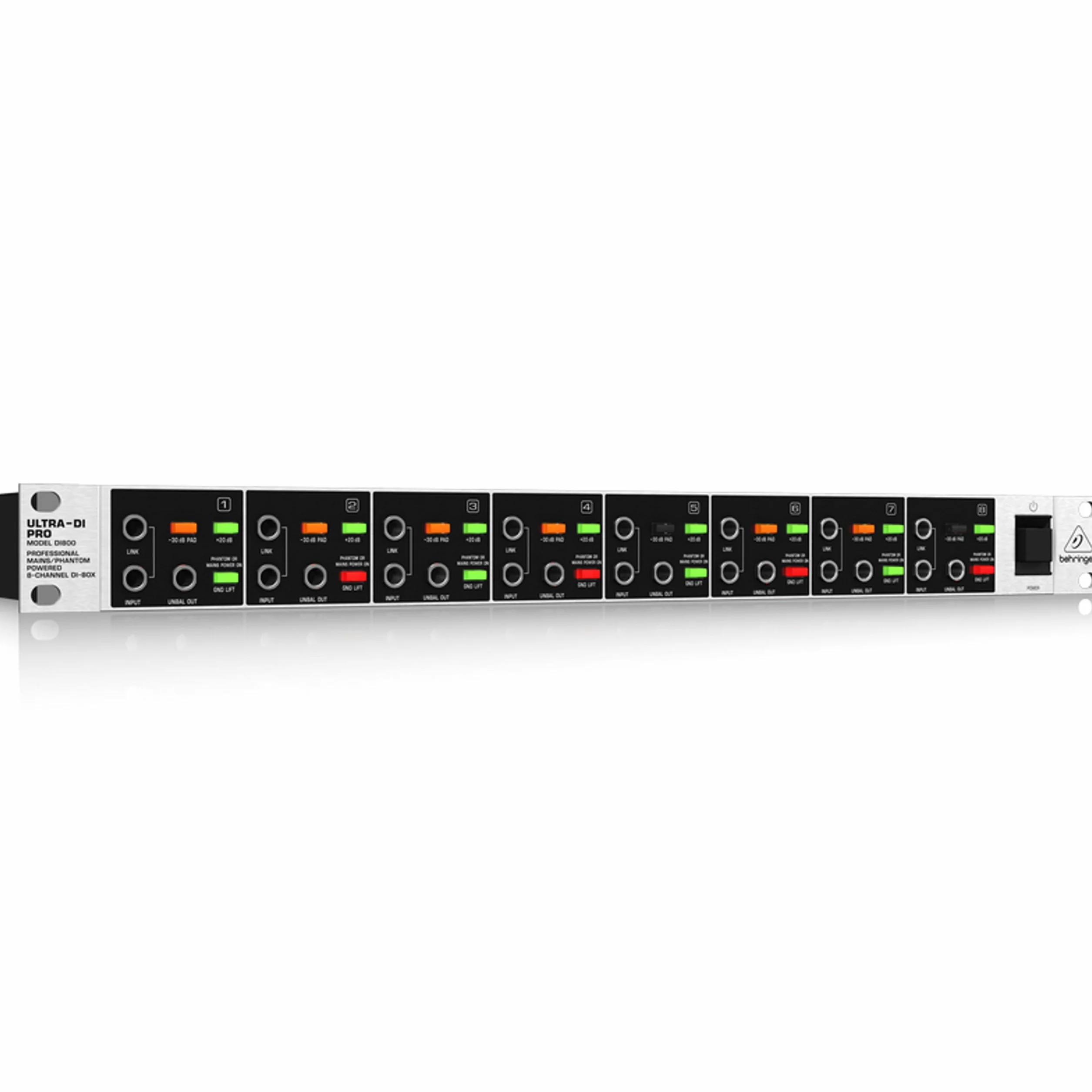 Behringer ULTRA-DI PRO DI800 Caja DI de 8 canales con alimentación principal/fantasma profesional