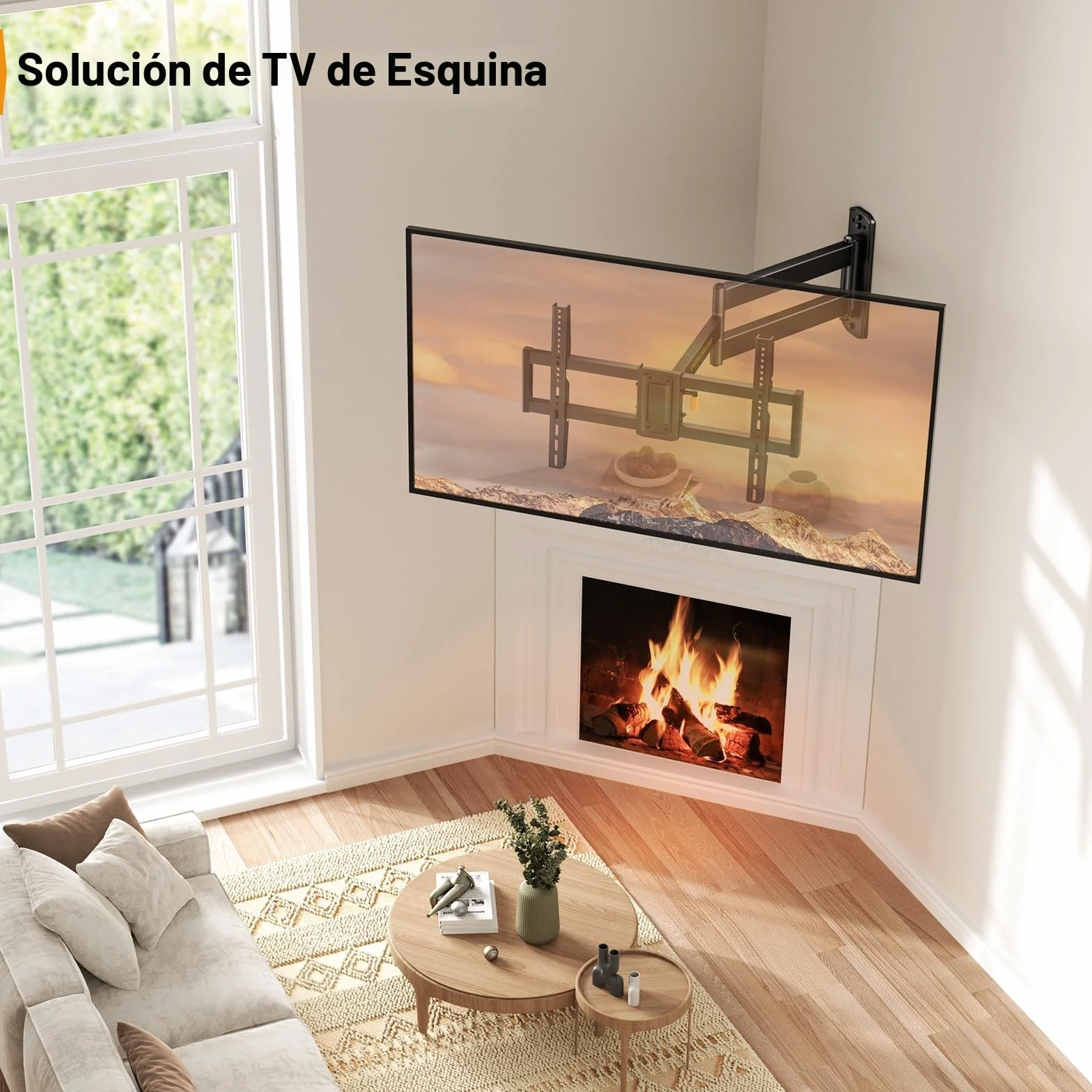 Perlegear Soporte TV Pared Brazo Articulado Extralargo 32-75 Pulgadas Inclinable Giratorio VESA 600x400 mm 45kg