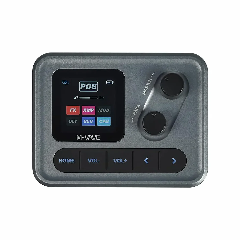 M-VAVE POCKETAMP – Simulador de amplificador multiefectos compacto para guitarra y bajo con pantalla LCD, audio USB, Bluetooth y batería recargable
