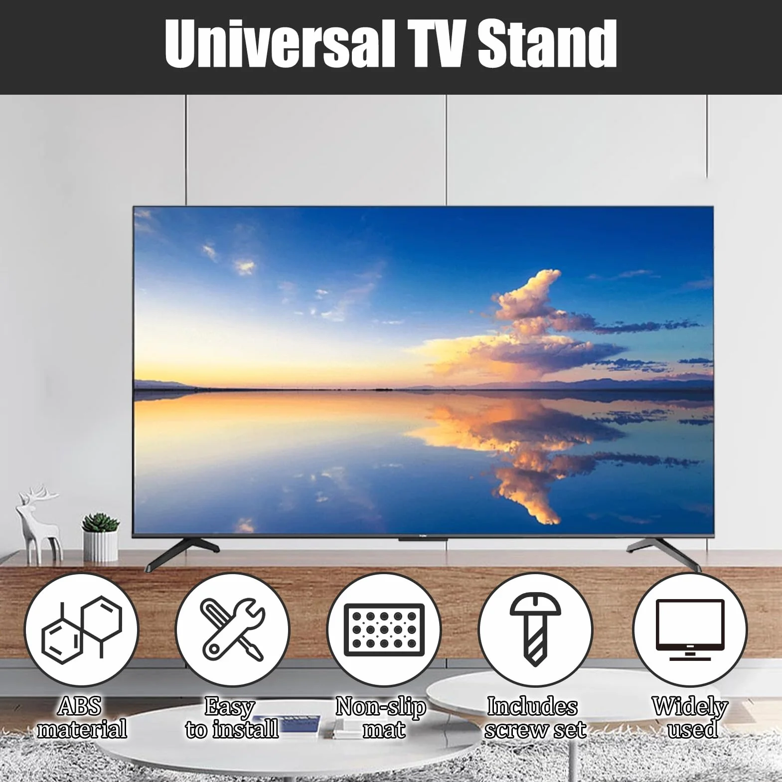 Soporte Universal para TV De 32 a 50 Pulgadas Patas Universales para Soporte De TV con Almohadillas Antideslizantes Y Juego Tornillos Base Soporte TV Universal para Televisores para Samsung LG TCL