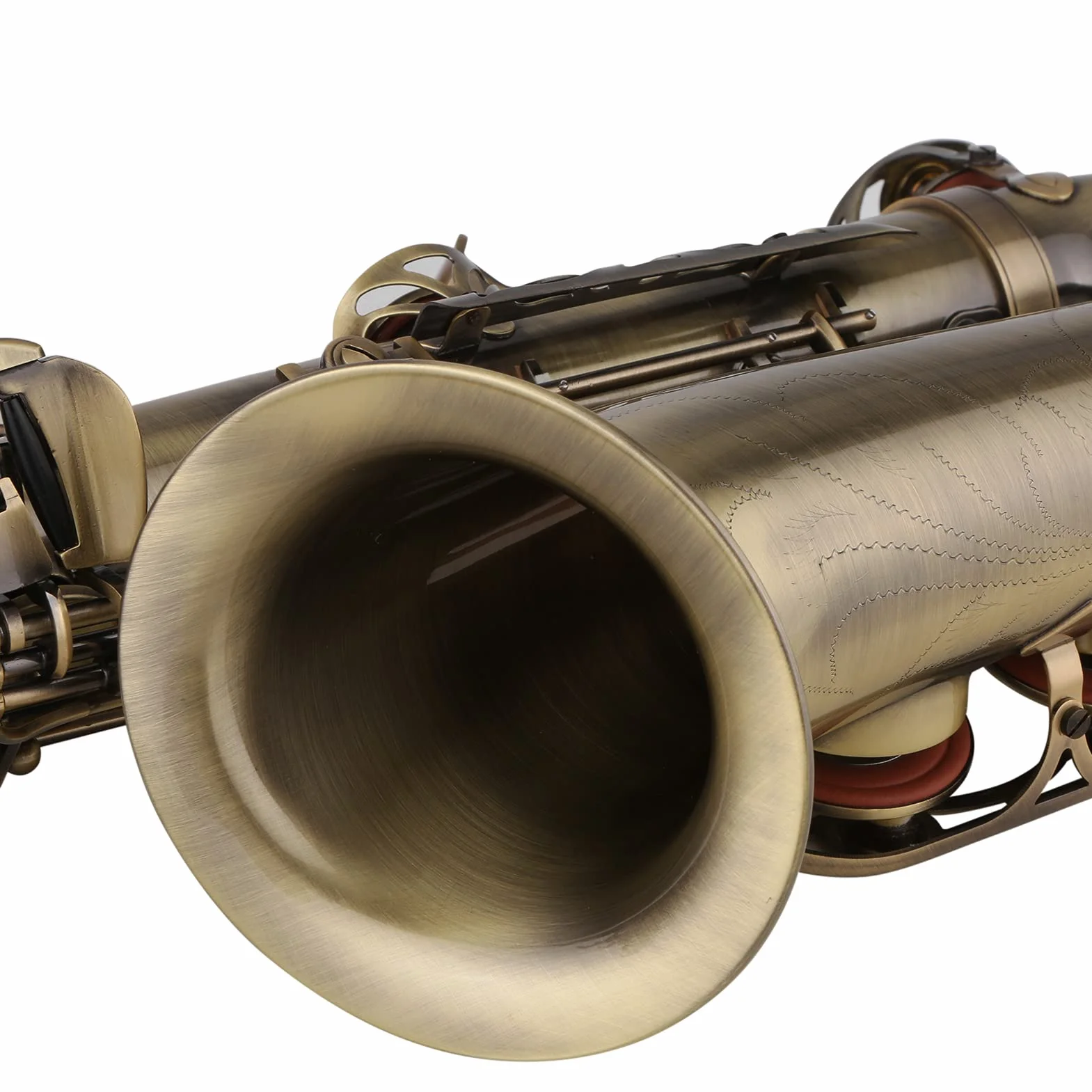 SUNGOOYUE Saxofón Alto, Estilo de Estilo de Viento de Madera de Saxo de Vintage con Estuche para Principiantes, Toda la Construcción de Cobre para una Mejor Producción de Tono, Níquel Negro, Ideal