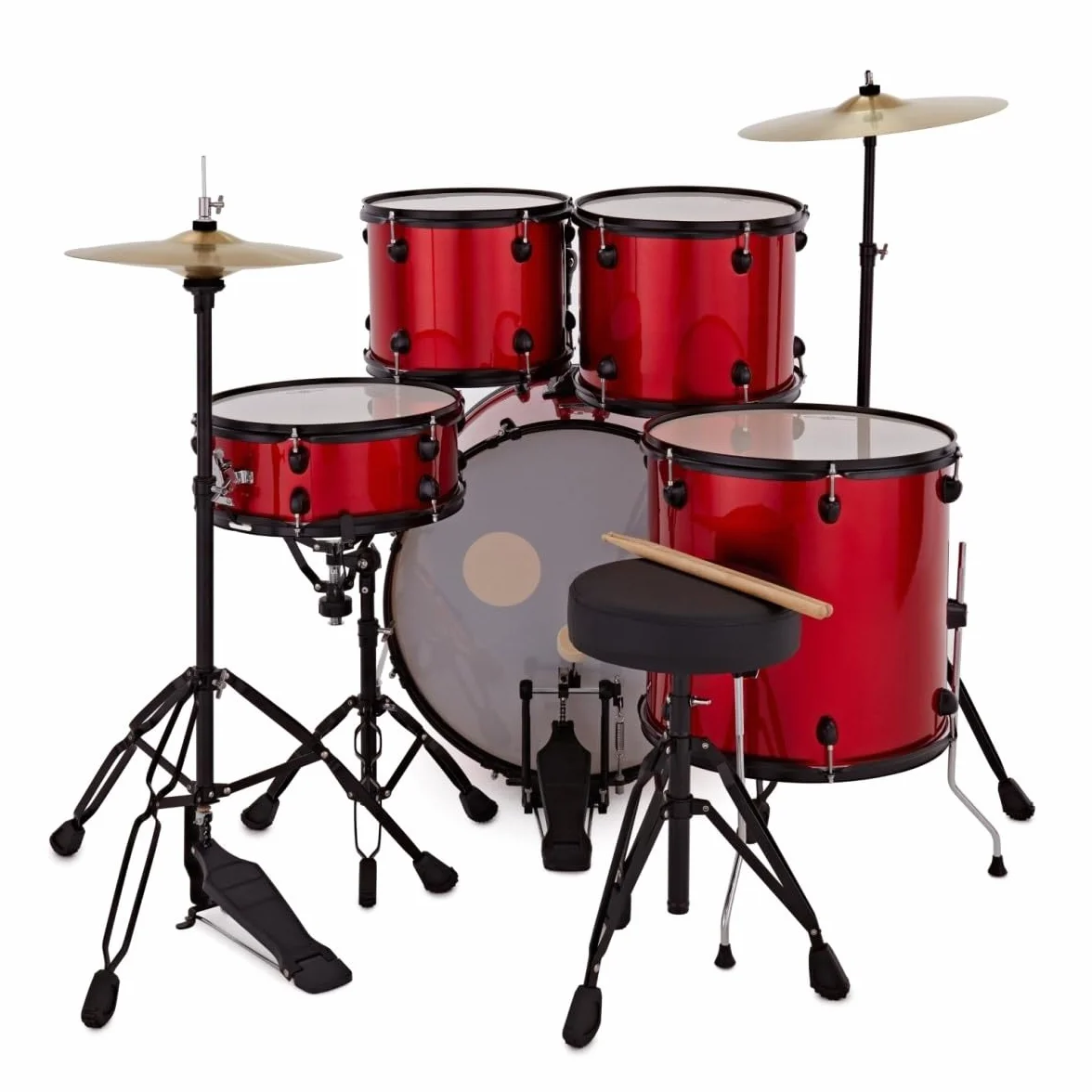 Batería de Principiantes Tamaño Completo BDK-1 de Gear4music Roja