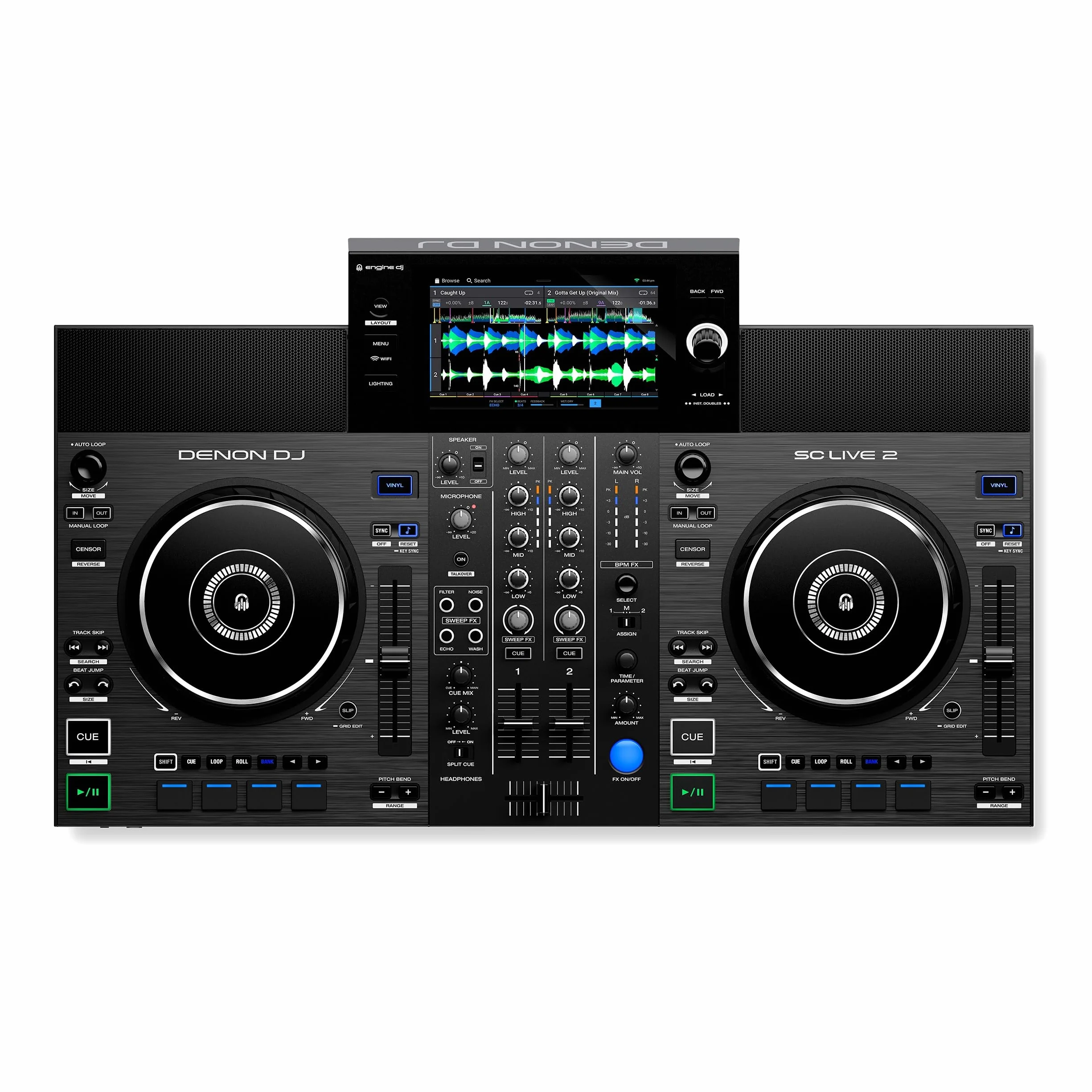 Denon DJ SC LIVE 2 - Controlador DJ autónomo, streaming de Amazon Music, pantalla táctil de 7", WiFi, altavoces, compatible con Serato DJ y Virtual DJ