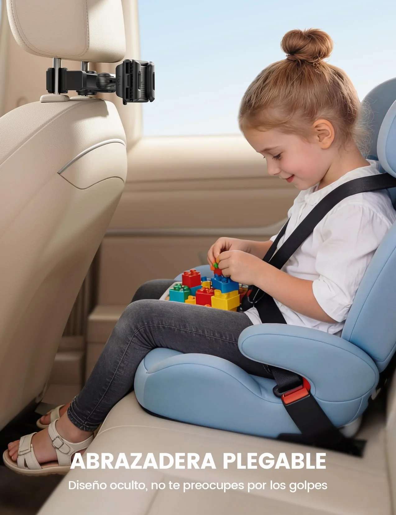 Lamicall Soporte Tablet Coche para Reposacabezas - [Clip Plegable] [con Cerradura] Brazo Metálico, 360° Rotación, Soporte Tablet Plegable para iPad Pro, Air, Mini, Galaxy Tab, y 5,4-13" Dispositivo