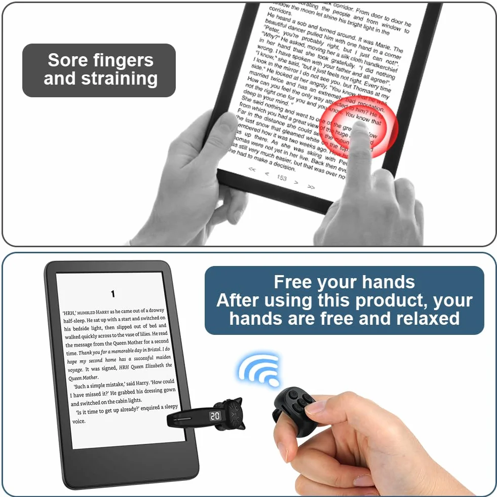Vicloon Mando a Distancia para Lectura de Páginas en Kindle, iPad, iPhone, Android Tablets