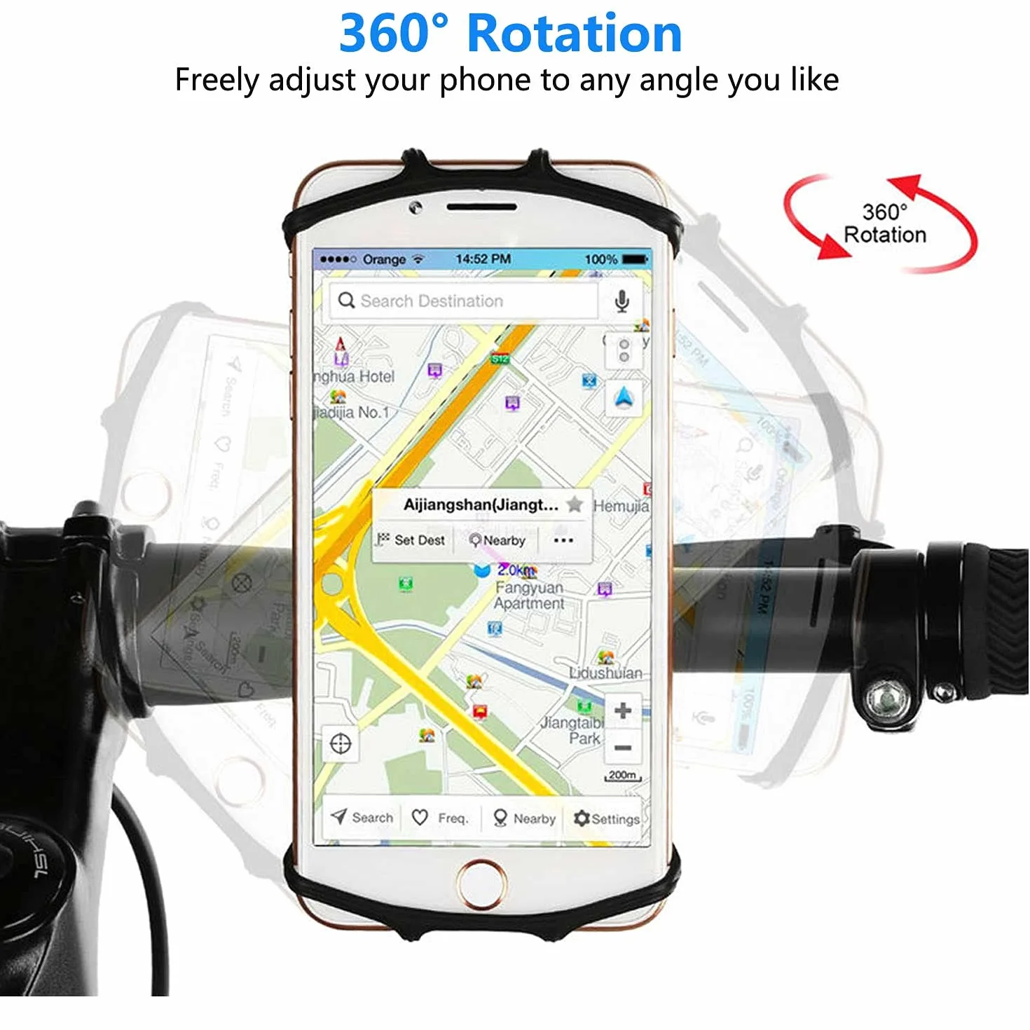 VOVIGGOL Soporte Móvil Bicicleta 360° Rotación Anti Vibración Porta Teléfono Moto Compatible iPhone 16/15/14/13 Pro MAX 4.5-7.0