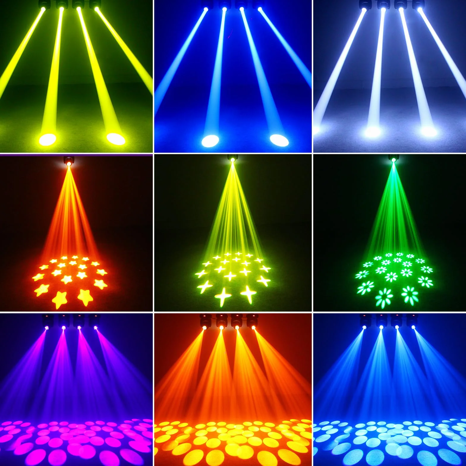 100W Cabeza Móvil RGBW LED Moving Head con 18 Prisma Escenario luz Foco Luces de Discoteca para Fiesta Disco DJ Club Show Bar Boda