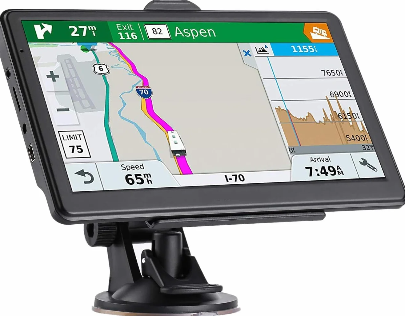 5 Pulgadas GPS Coche,Navegador GPS Coche,GPS Camiones Profesional,Actualizaciones de Mapas de Europa para Toda la Vida,para Camiones y Coches，Alertas de Velocidad y POI con Guía por Voz