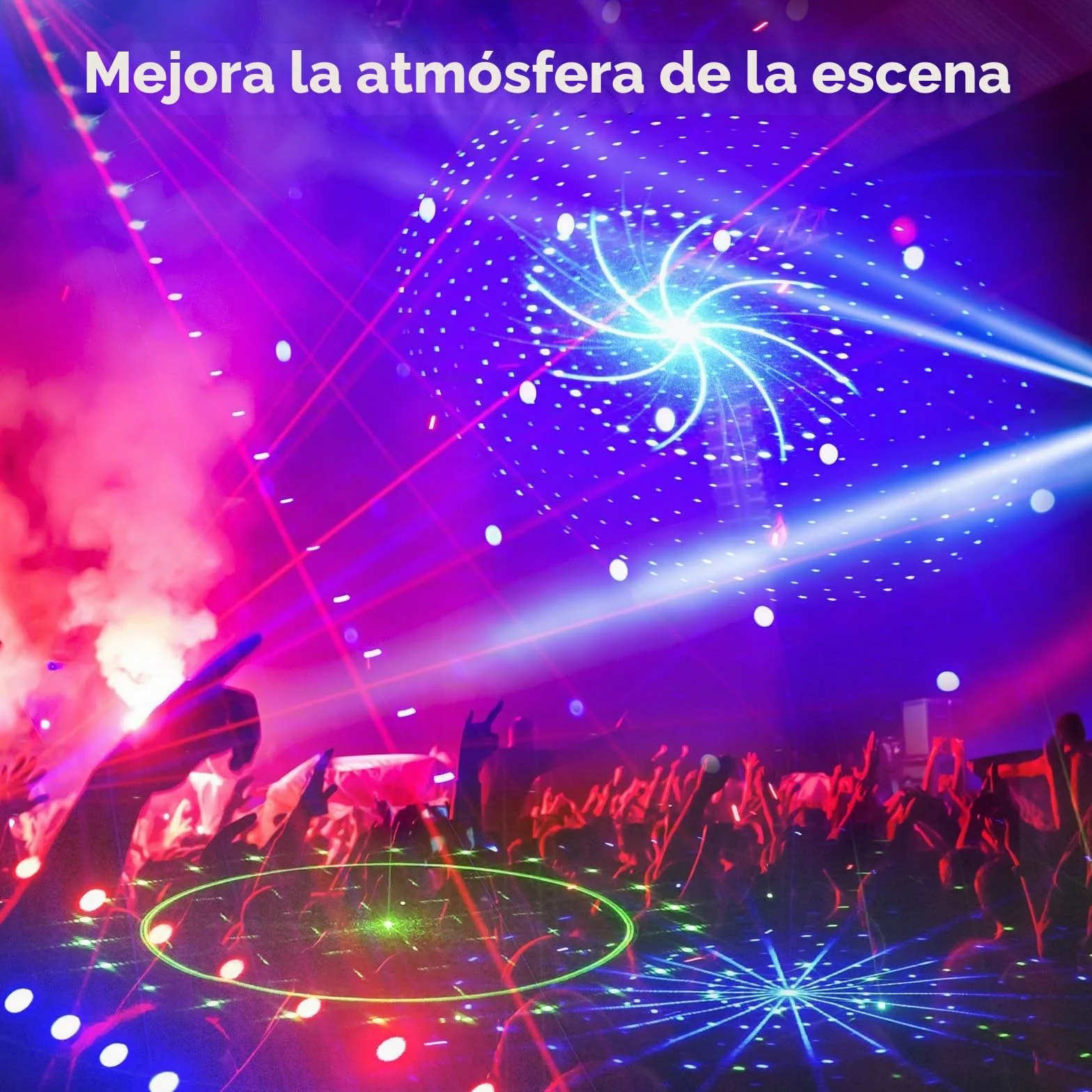 Luz de discoteca, DMX 9 LED RGB Luz de fiesta Proyector Dj con efecto de iluminación estroboscópica con activación de sonido para fiestas en casa karaoke barra de boda de cumpleaños