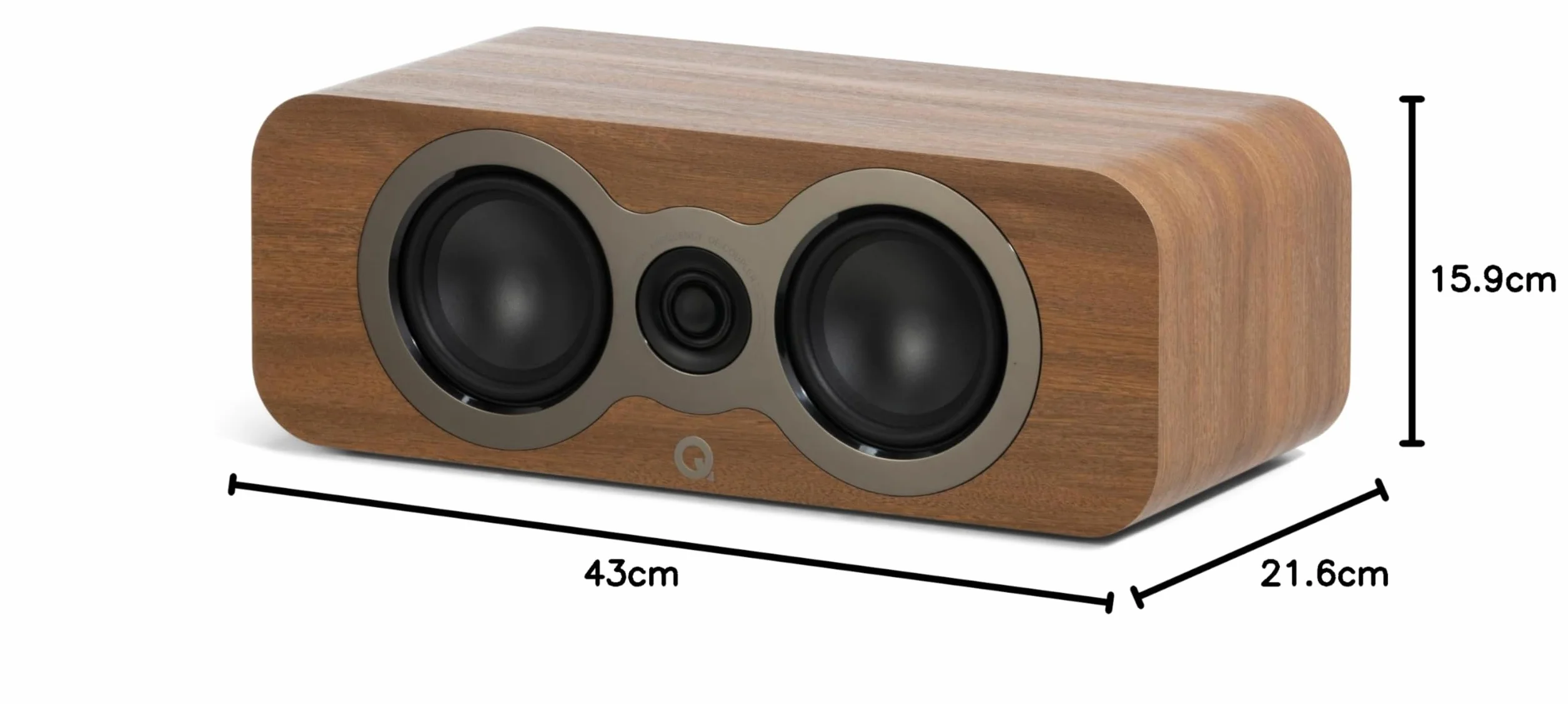 Q ACOUSTICS Altavoz central 3090c Claro Walnut- Tipo de carcasa réflex de 2 vías, controlador de graves 2 x 4