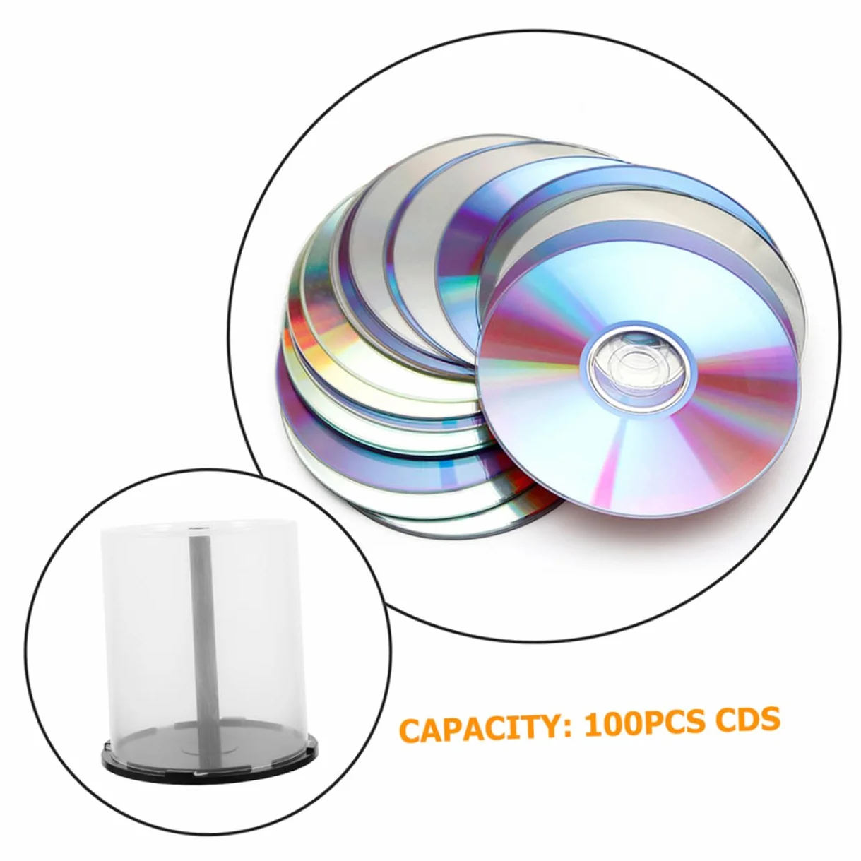 iplusmile Contenedores de Plástico para Guardar CD y Dvd Gran Capacidad, Diseño Minimalista y Ahorro de Espacio, Paquete de 4 Unidades para Hogar y Oficina