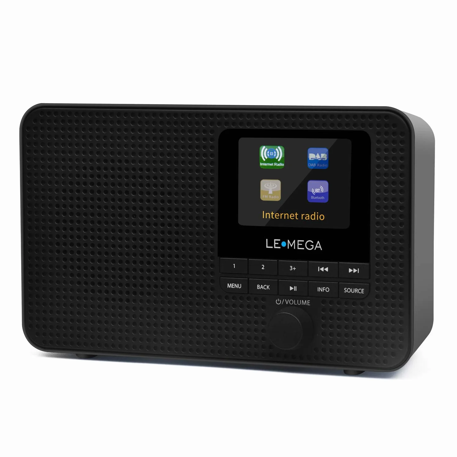 LEMEGA IR1 Radio por Internet WiFi portátil,Radio Digital Dab/Dab + /FM,Bluetooth,Reloj de Alarma Dual,60 preajustes,Salida de Auriculares,Pantalla a Color,baterías o alimentación de Red - Negro