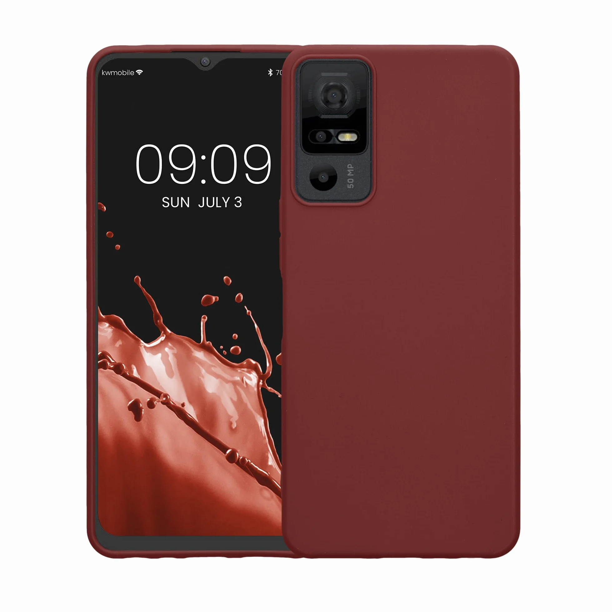 kwmobile Funda para TCL 40 NxtPaper 5G Carcasa - Ultrafina de TPU y Silicona con Bordes elevados anticaídas - Violeta Burdeos