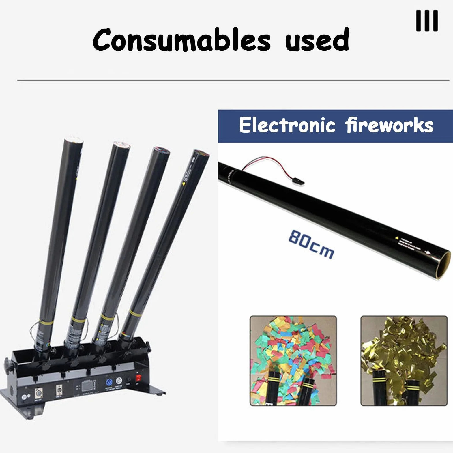 Máquina de confeti Máquina de cañón de confeti Lanzador de confeti eléctrico profesional con disparador de confeti remoto inalámbrico para eventos especiales, fiestas, clubes conciertos,DoubleHead