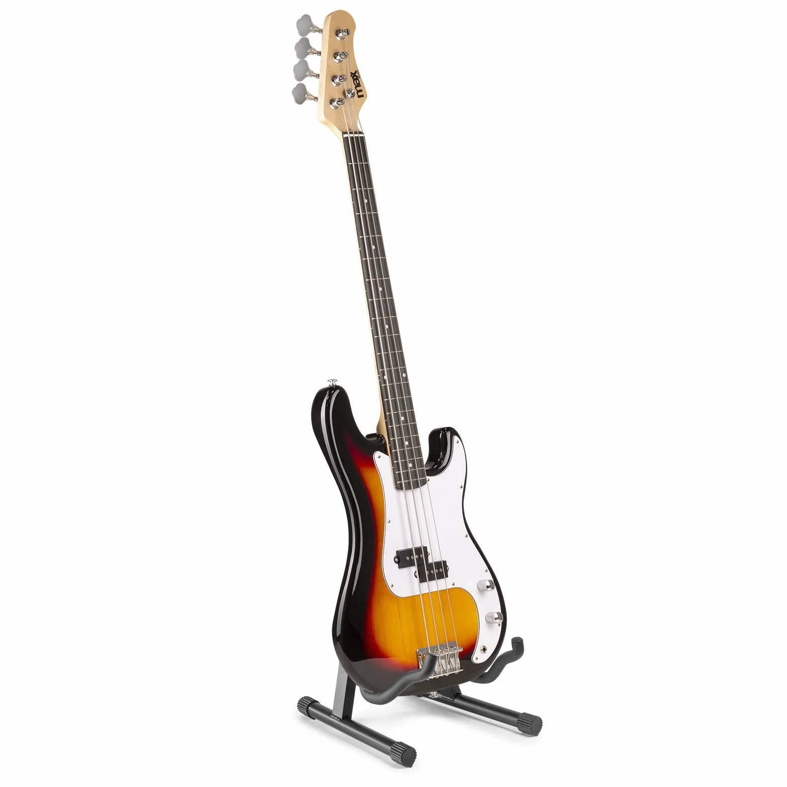 MAX GigKit kit completo de guitarra eléctrica blanco con amplificador de 40W, soporte, funda, afinador digital, cable de instrumento, correa ajustable, púas y cuerdas de repuesto incluidas