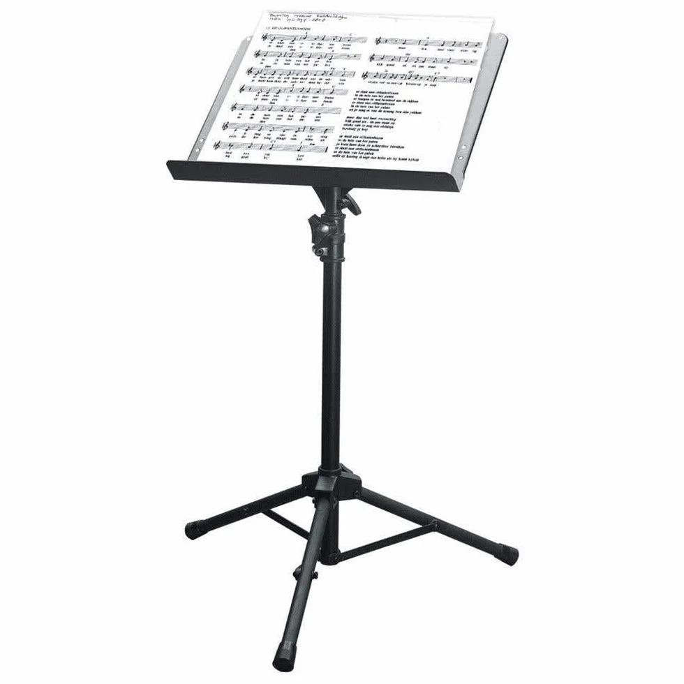 VONYX MSS01 Atril para músicos e interpretes ajustable en altura e inclinación de la bandeja, base de 3 patas, fabricación robusta y ligero, perfecto para músicos e Intérpretes, tamaño grande.