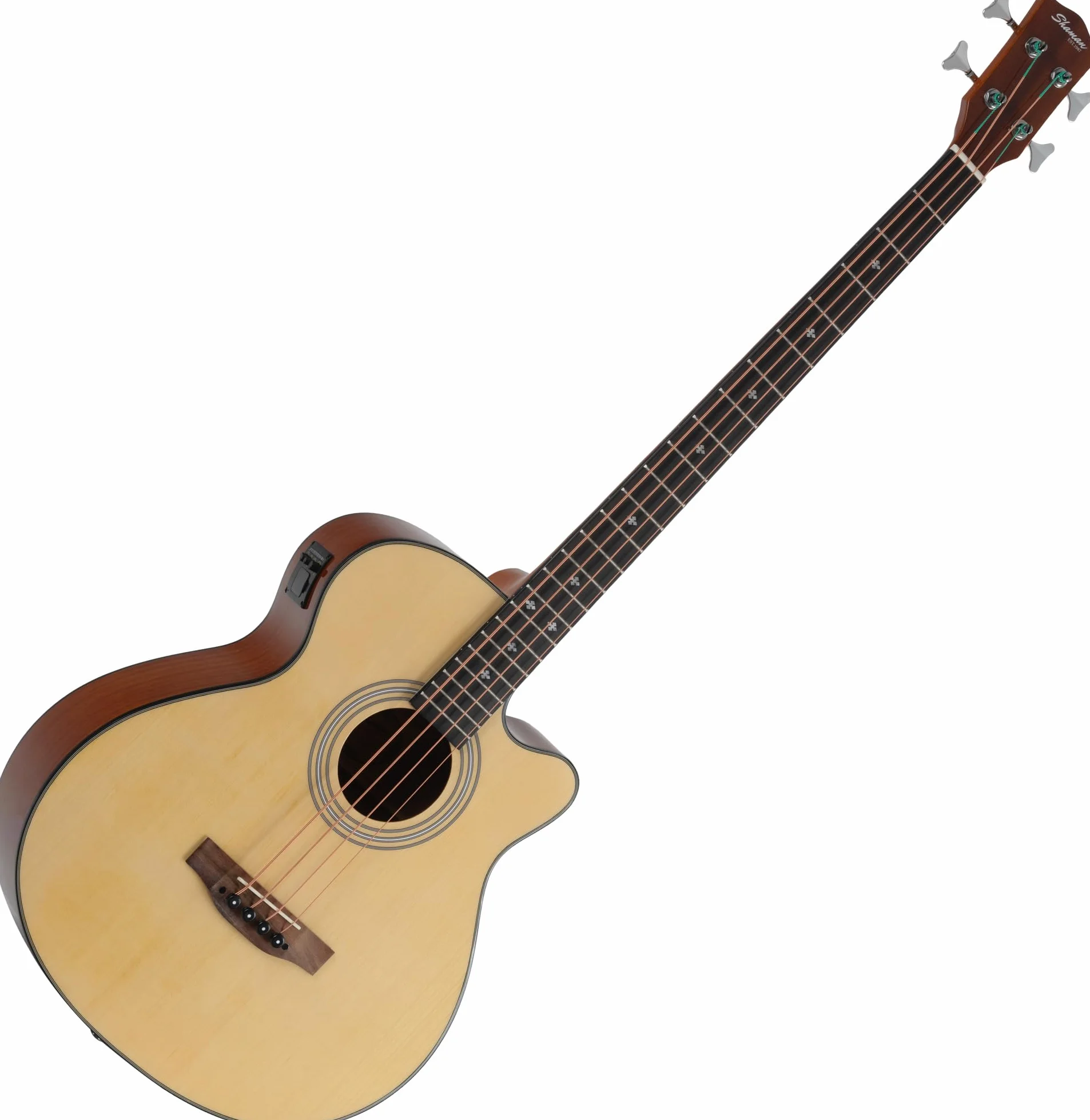 Shaman AB4-50CE Bajo acústico de 4 cuerdas - Tapa de abeto con cuerpo de caoba - Pastilla integrada con preamplificador y ecualizador de 2 bandas - Escala 34" - Acabado brillante - Natural