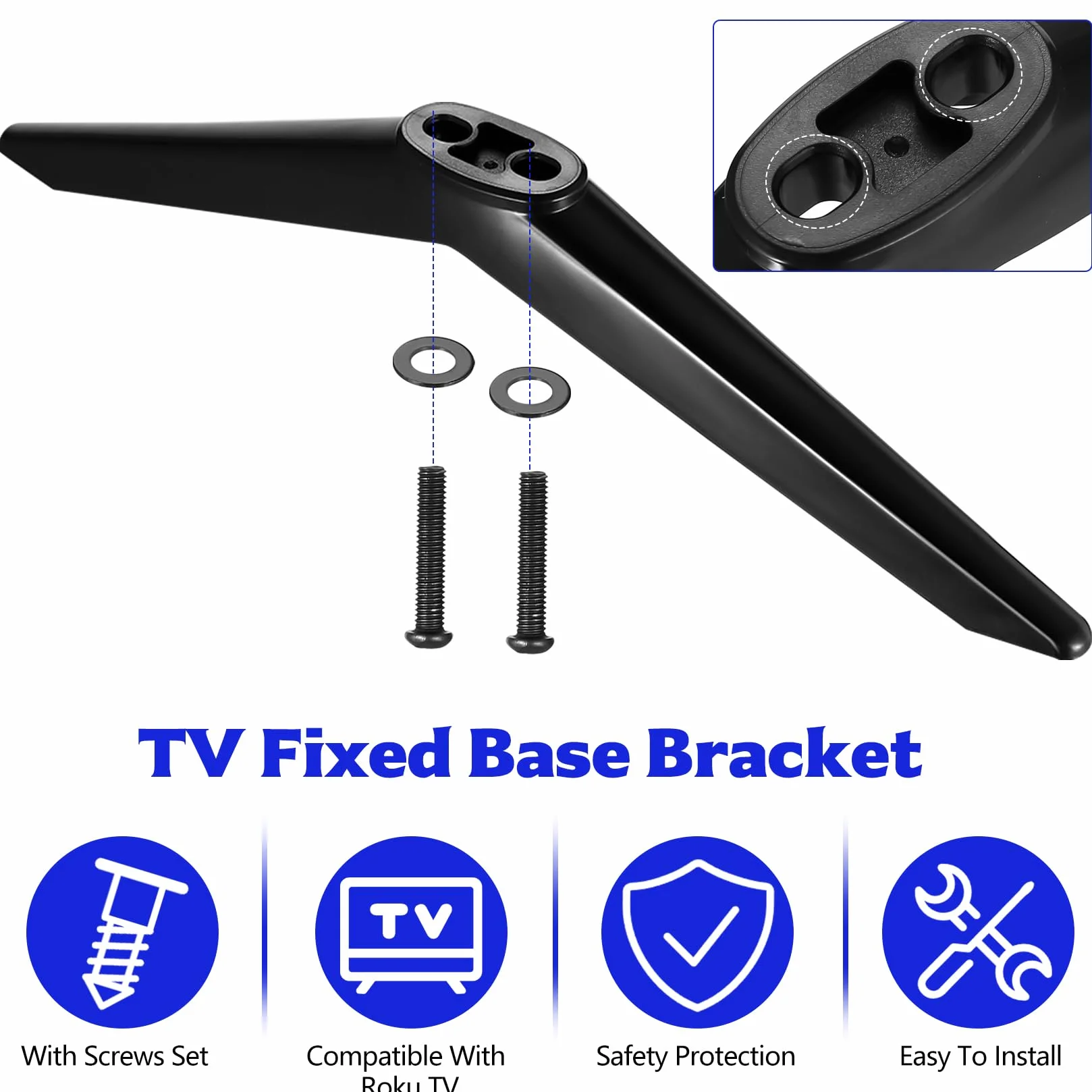 Soportes universales para TV 20-65 pulgadas, patas planas, juego de tornillos negro