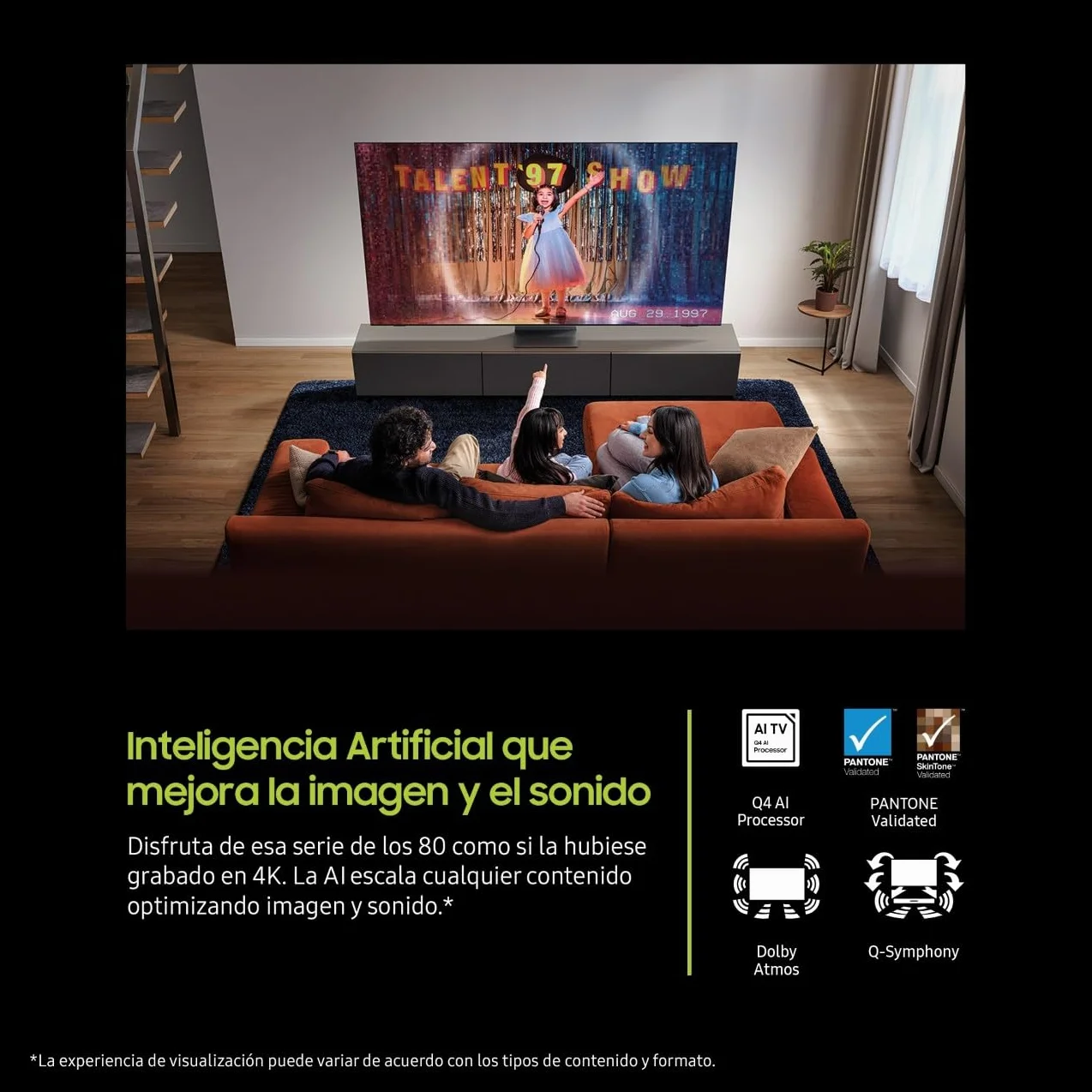 Samsung TV 65 Pulgadas QLED QE1F 4K Smart TV con Vision AI, 100% Volumen de Color con Quantum Dot