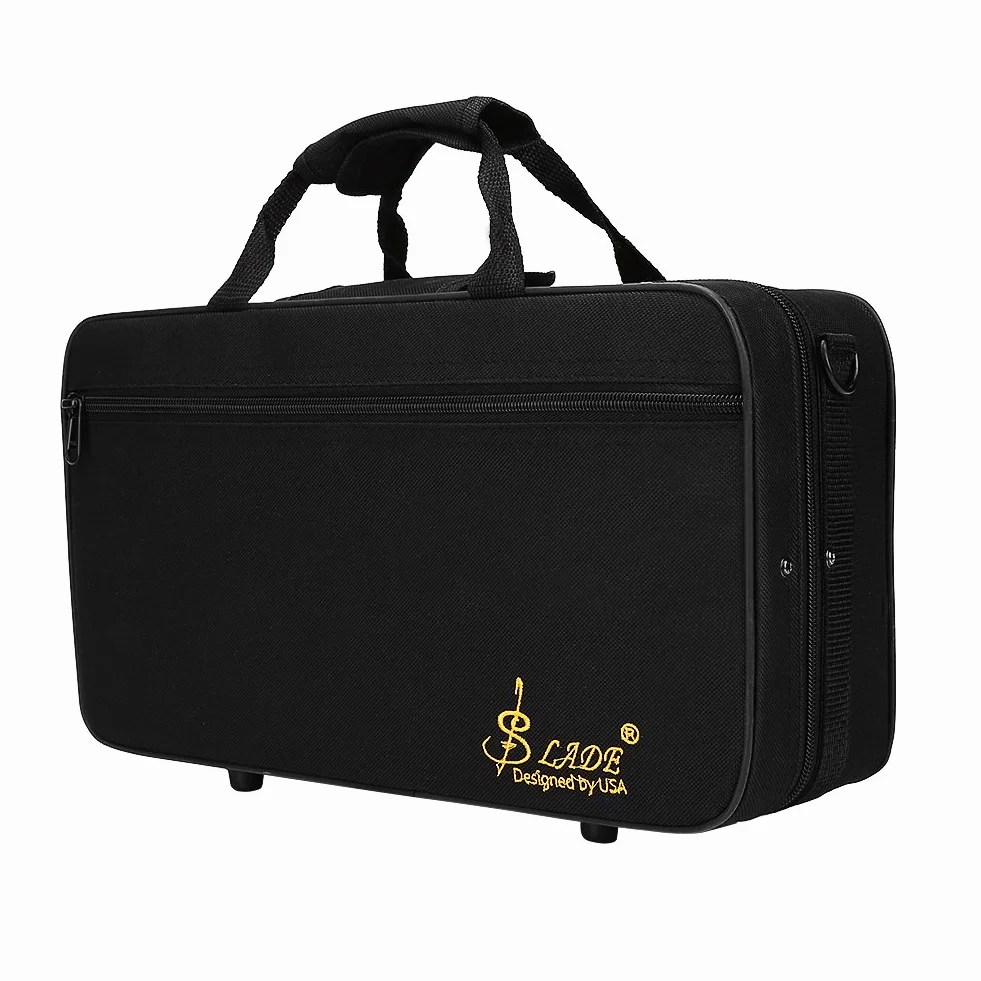 Clarinete Sib, 17 Teclas Clarinete Baquelita Tono B Descendente con Lengüetas Bolsa de Paño de Limpieza Instrumentos de Viento de Madera