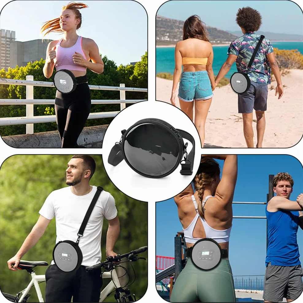 Funda para reproductor de CD portátil, bolsa de almacenamiento universal de 6 pulgadas para reproductor de CD, funda protectora con ventana transparente, bolsa cruzada para reproductor de discos con